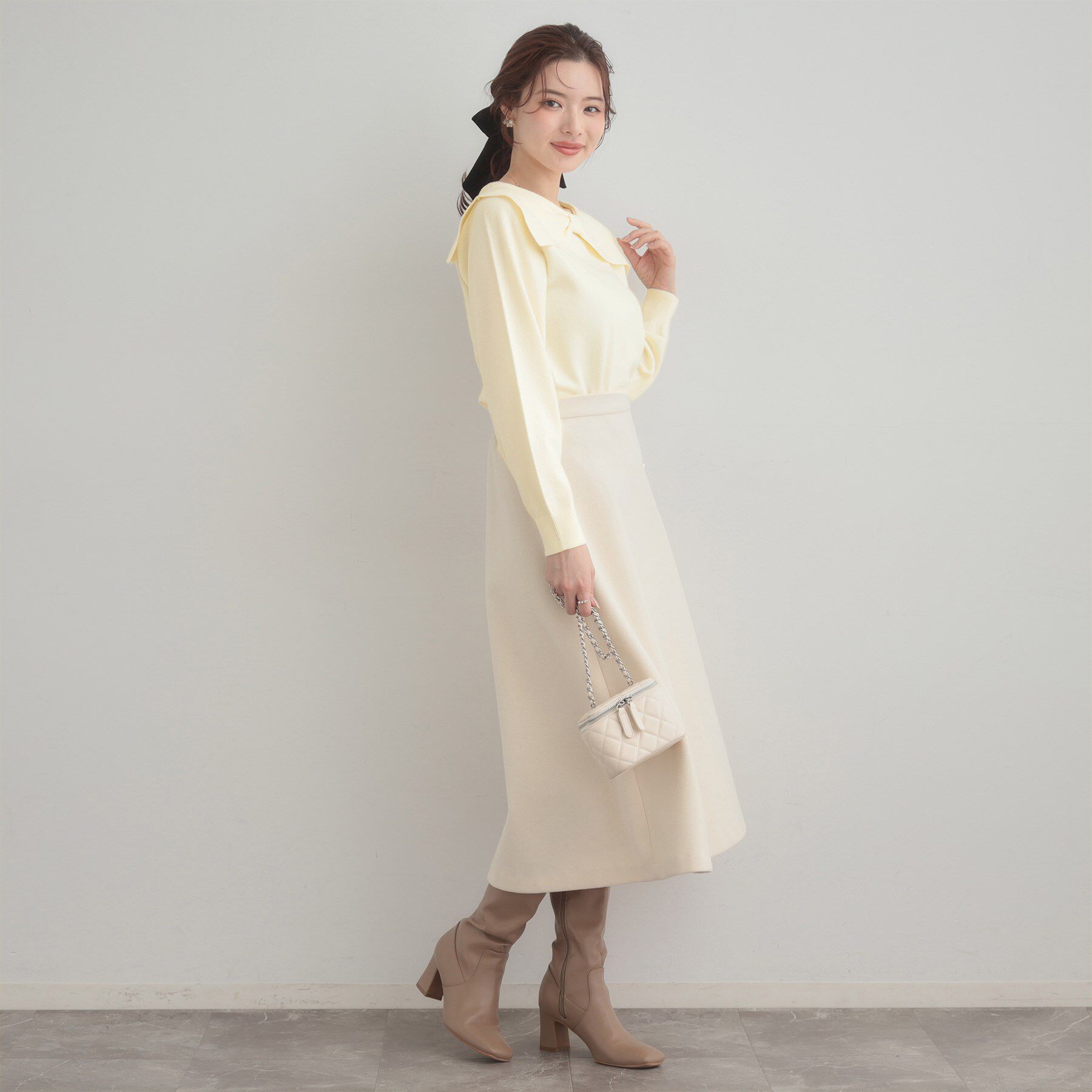 Couture broach「リボンカラーデザインニット」|ニット・セーター|