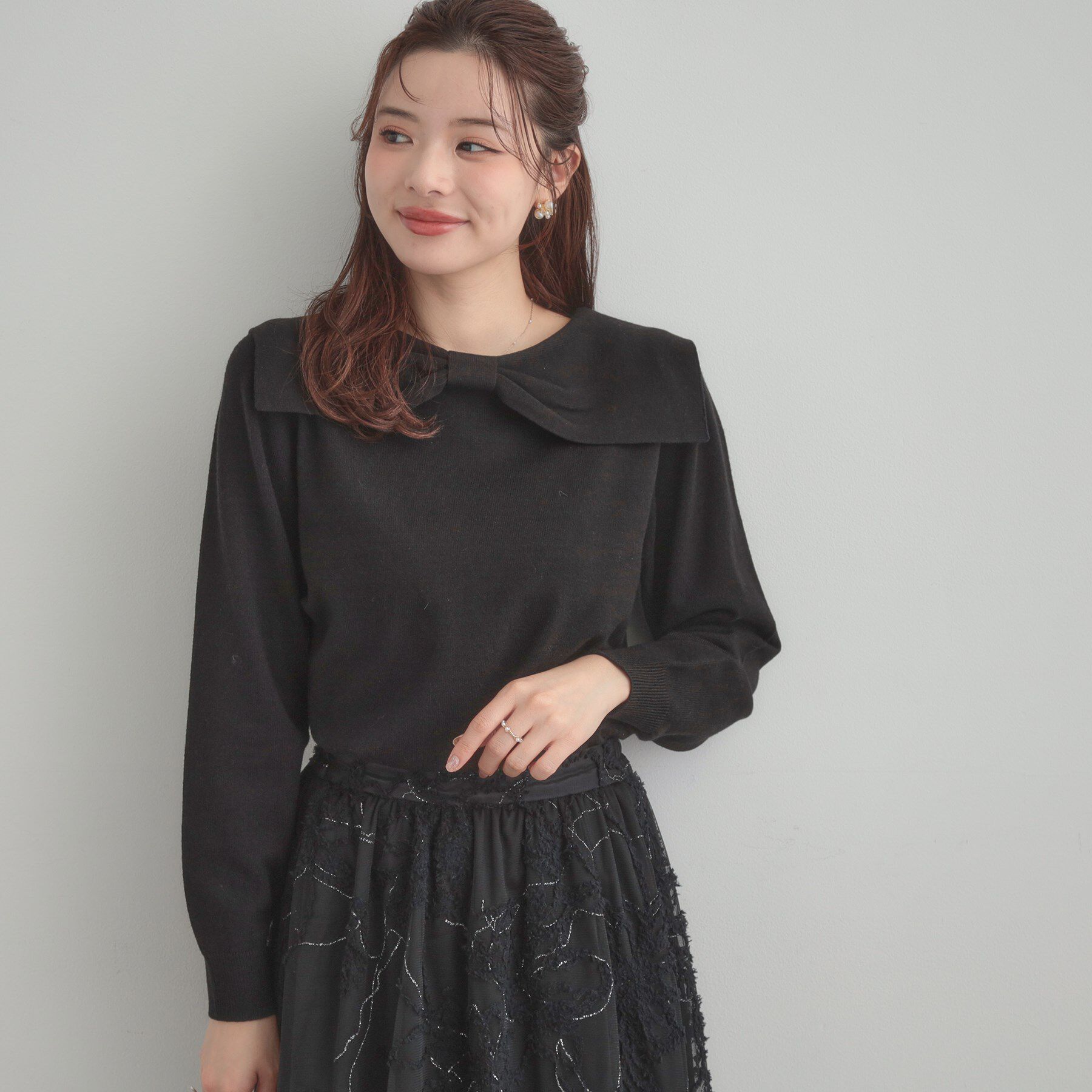 Couture broach「リボンカラーデザインニット」|ニット・セーター|