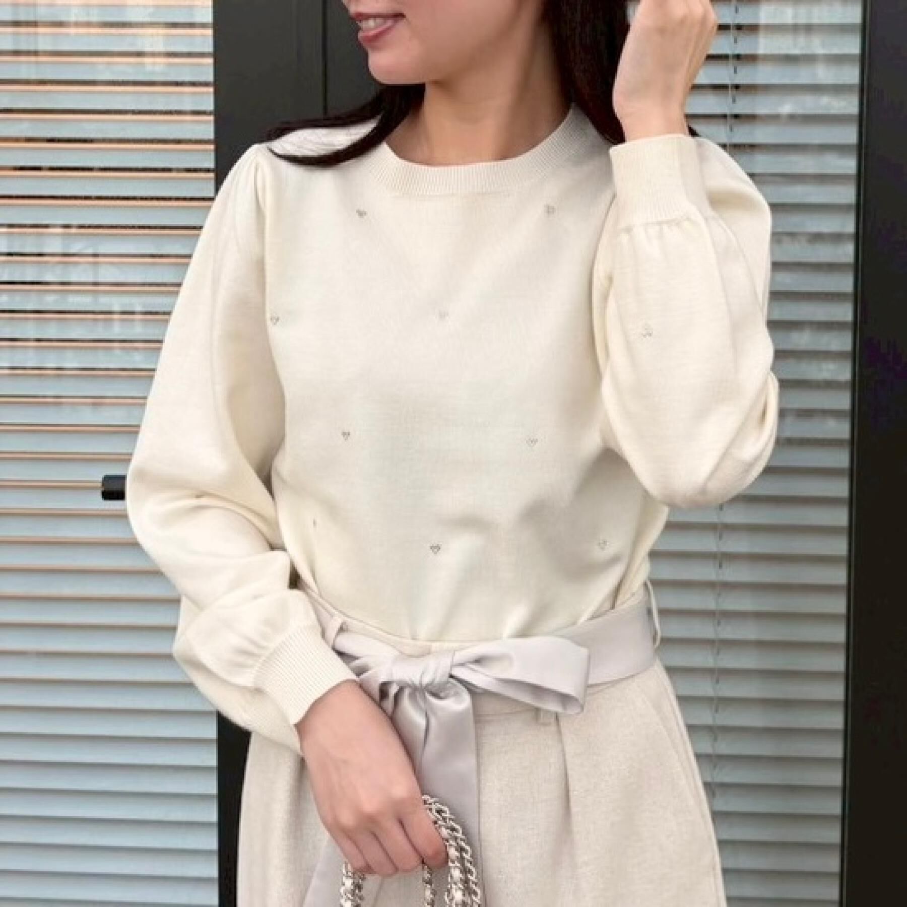 Couture broach「【着映え】ハートドットラメ刺繍ニット」|ニット・セーター|