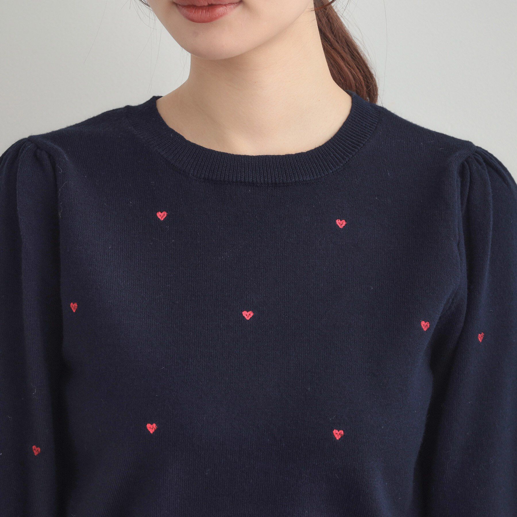 Couture broach「【着映え】ハートドットラメ刺繍ニット」|ニット・セーター|