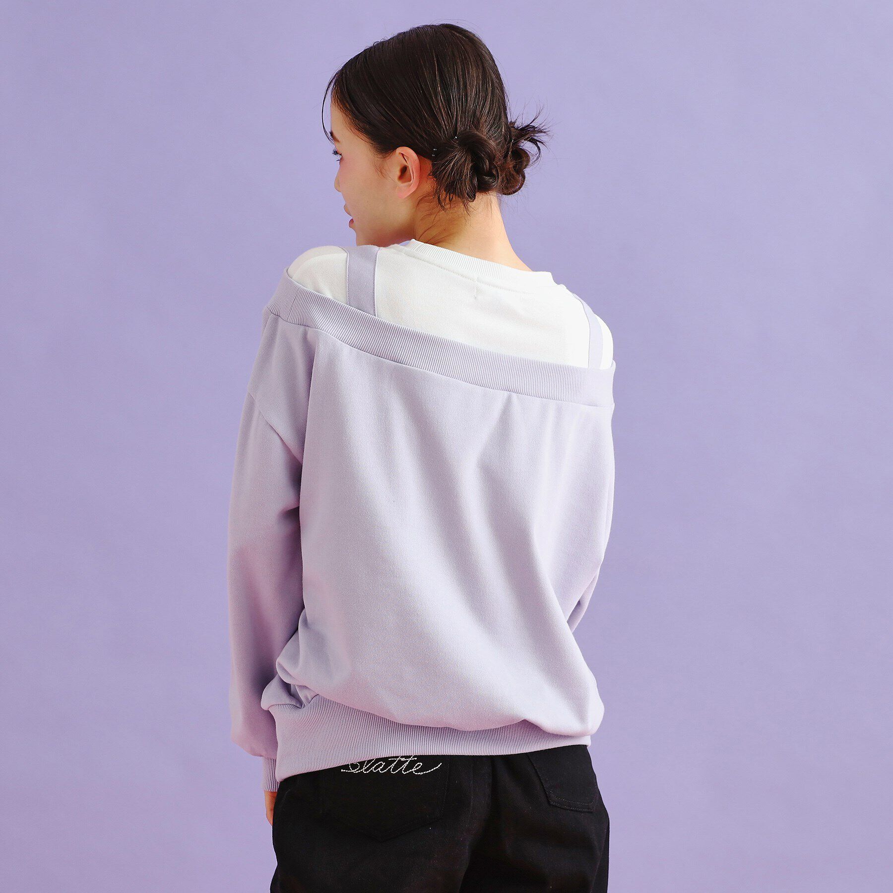 PINK-latte「ミニ裏毛レイヤードプルオーバー」|Tシャツ・カットソー|