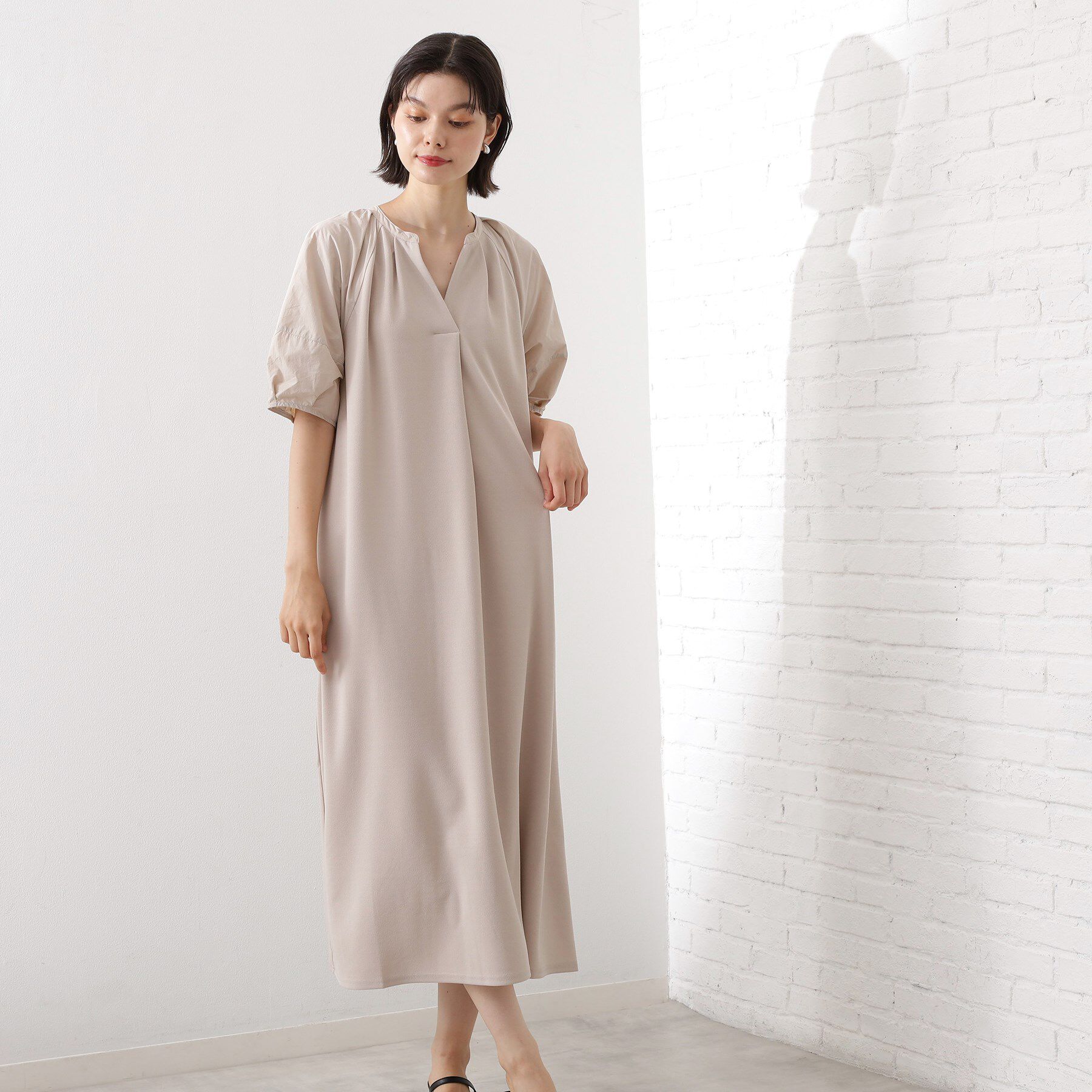 THE SHOP TK「【WEB限定】ドッキングカットソーワンピース【洗える】」|ワンピース|