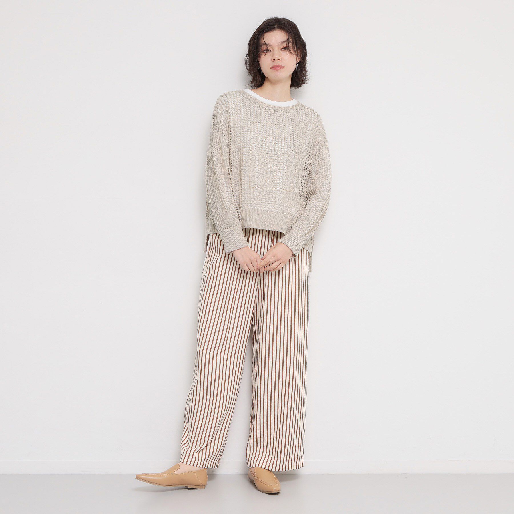 THE SHOP TK「メッシュニットプルオーバー」|ニット・セーター|