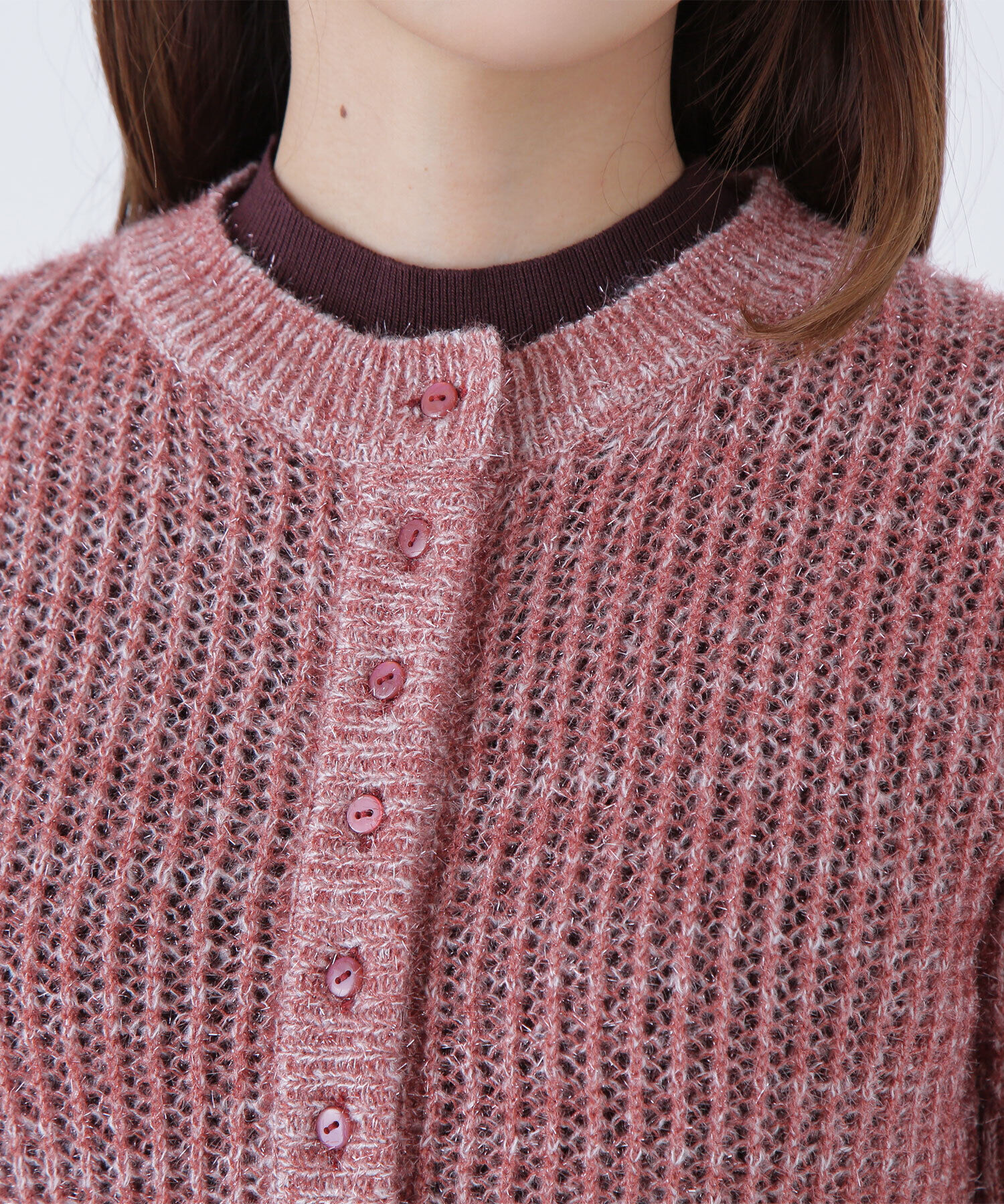  「フィルムラメカーデセットニットワンピース」|ワンピース|