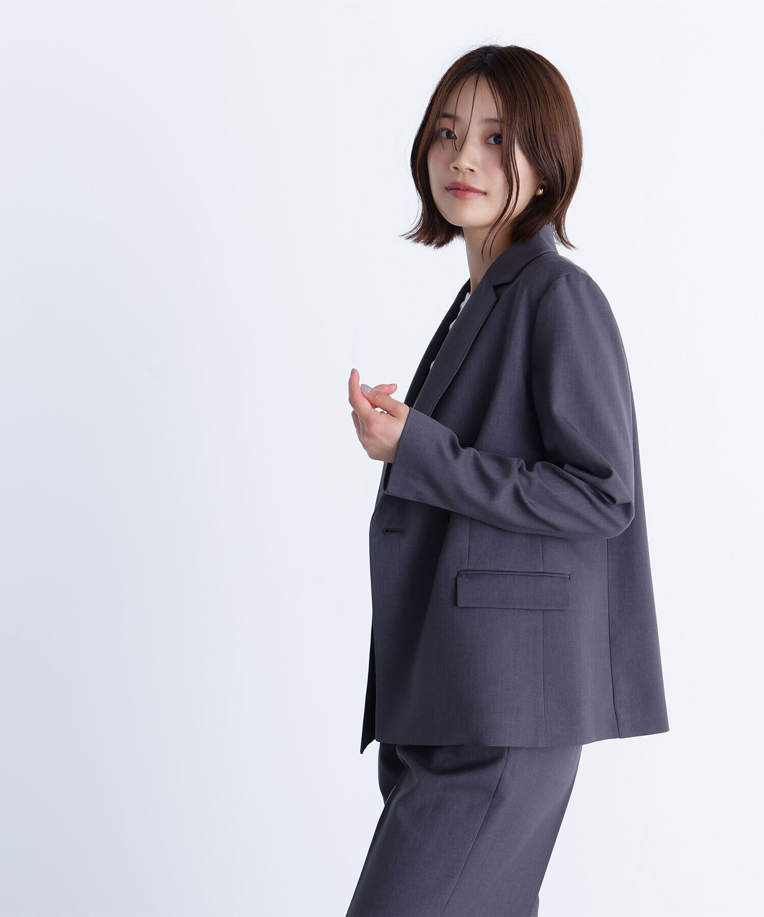  「パウダリーツイルセットアップシリーズ　ダブルテーラードジャケット」|その他|