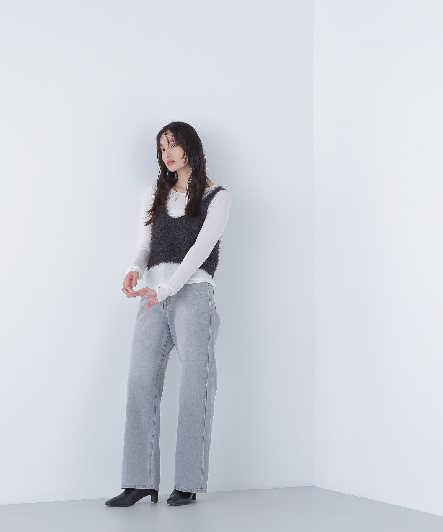  「シアーレイヤードフリンジベストセット」|ニット・セーター|