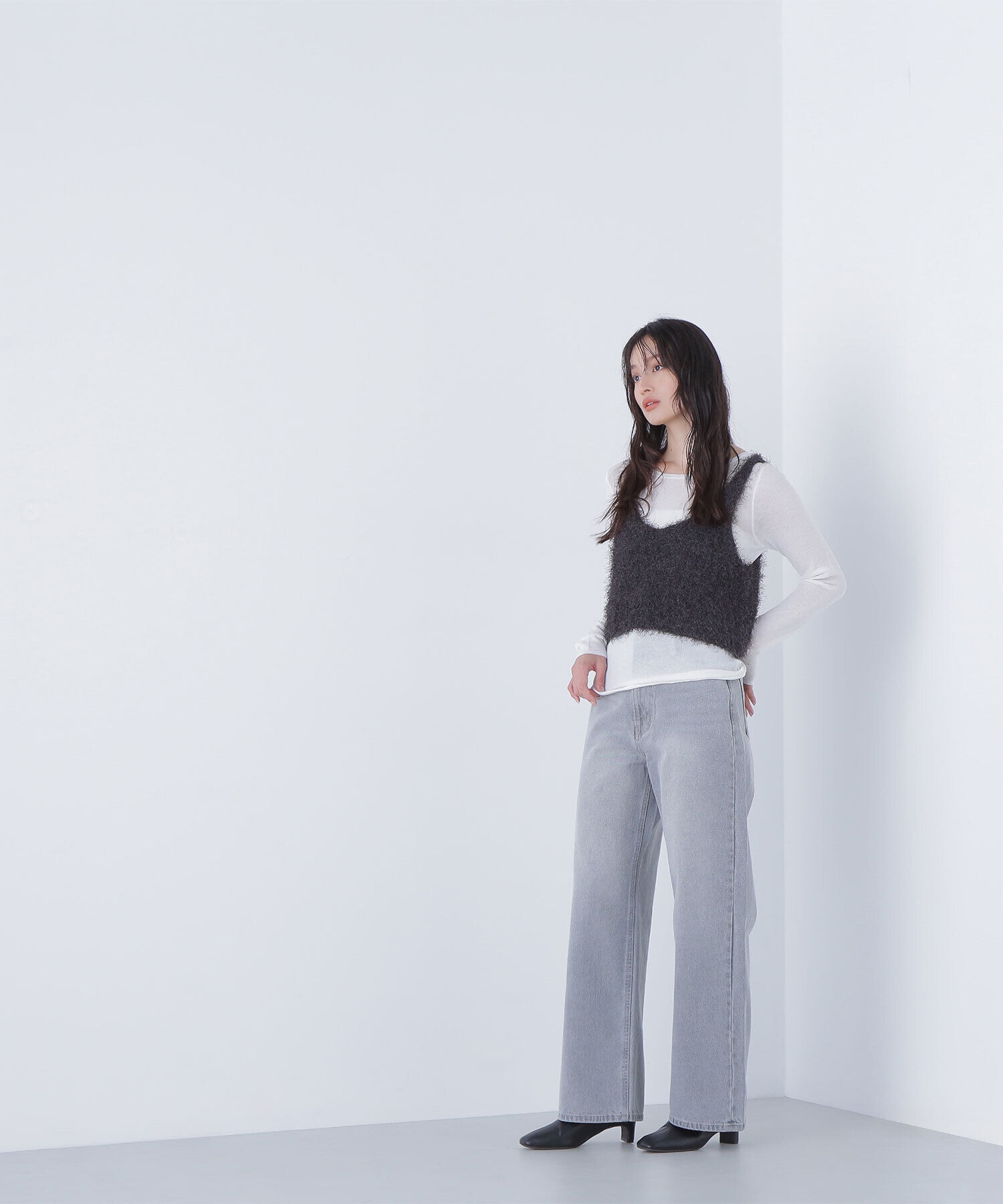  「シアーレイヤードフリンジベストセット」|ニット・セーター|