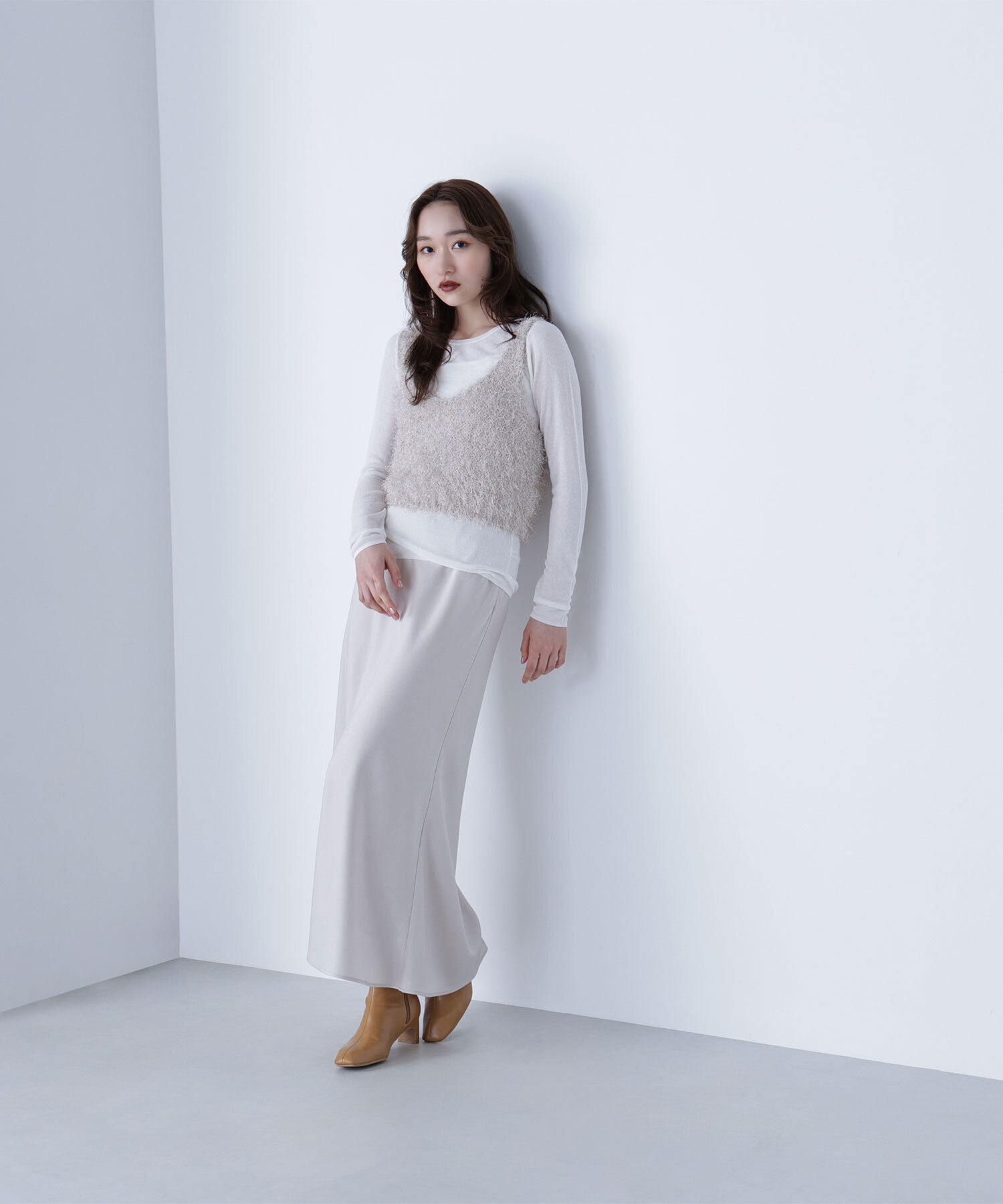  「シアーレイヤードフリンジベストセット」|ニット・セーター|