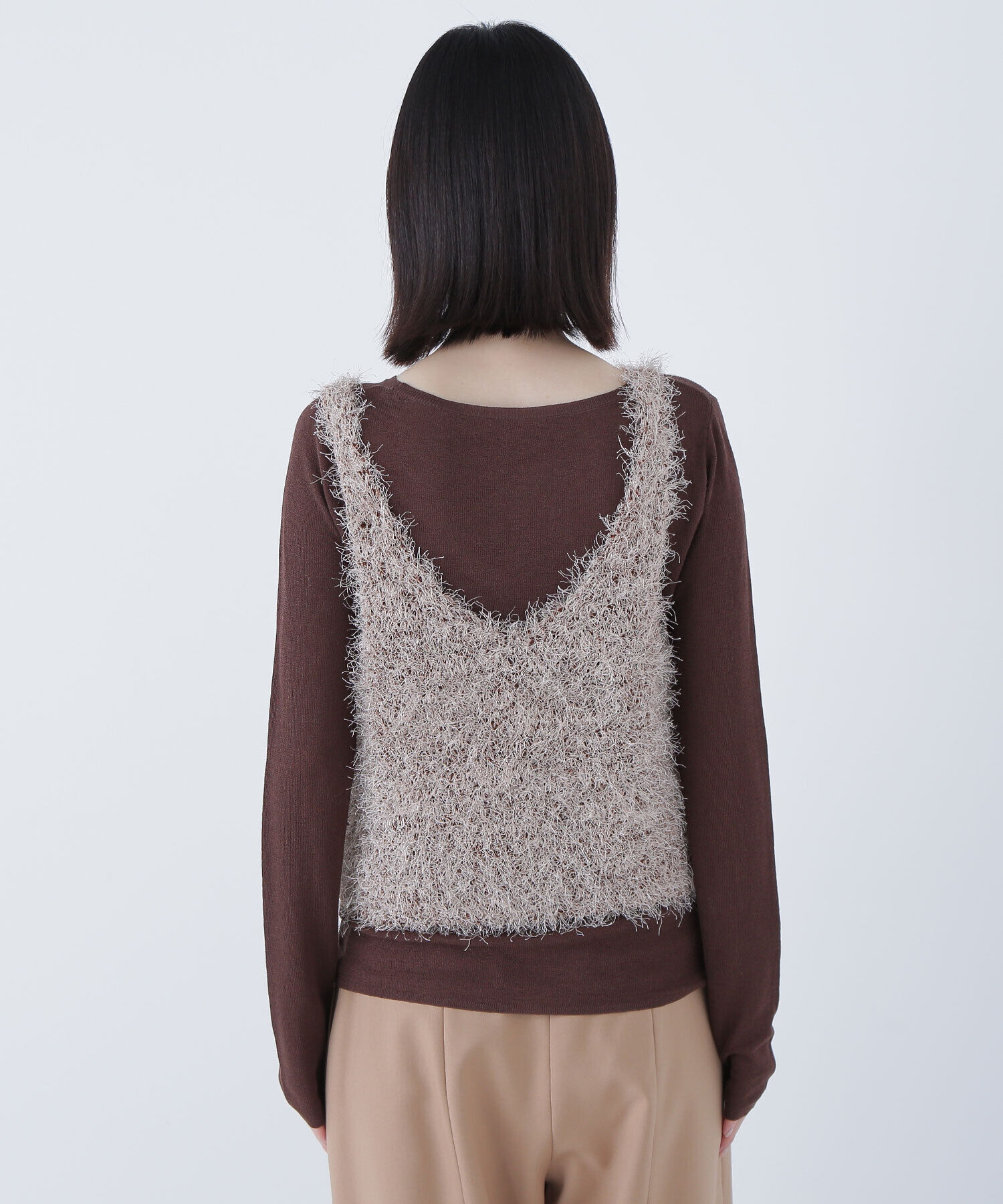  「シアーレイヤードフリンジベストセット」|ニット・セーター|