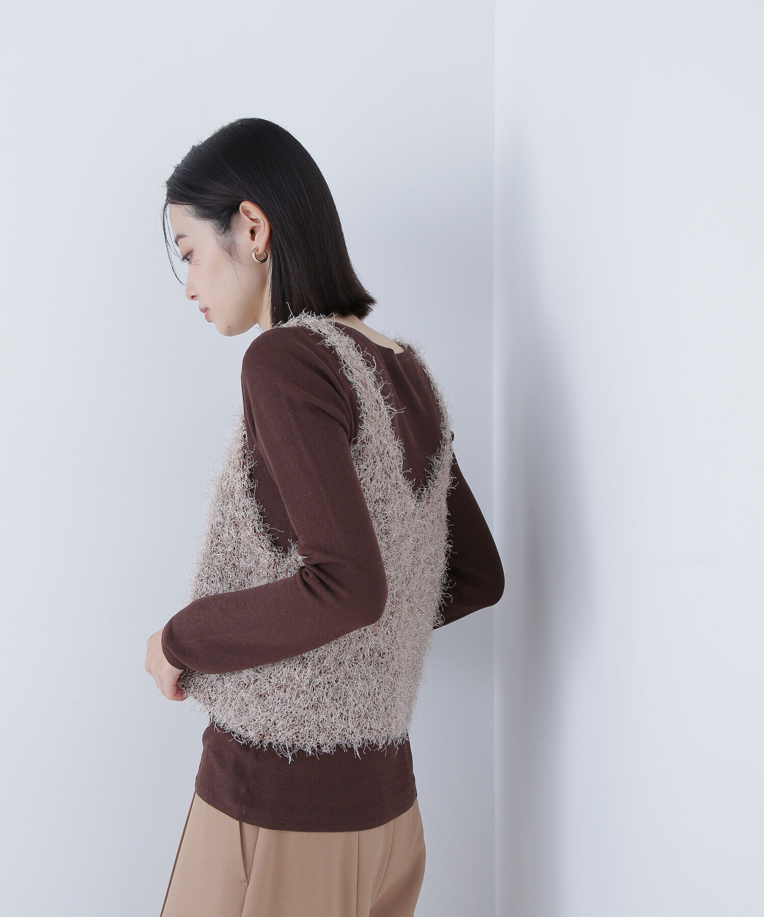  「シアーレイヤードフリンジベストセット」|ニット・セーター|