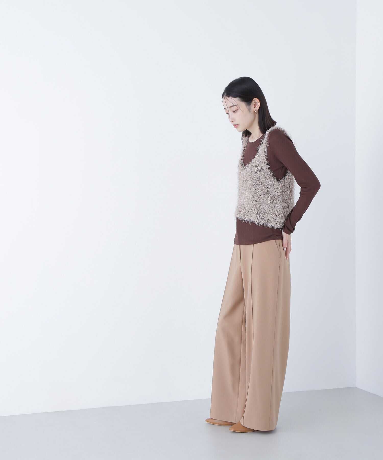  「シアーレイヤードフリンジベストセット」|ニット・セーター|