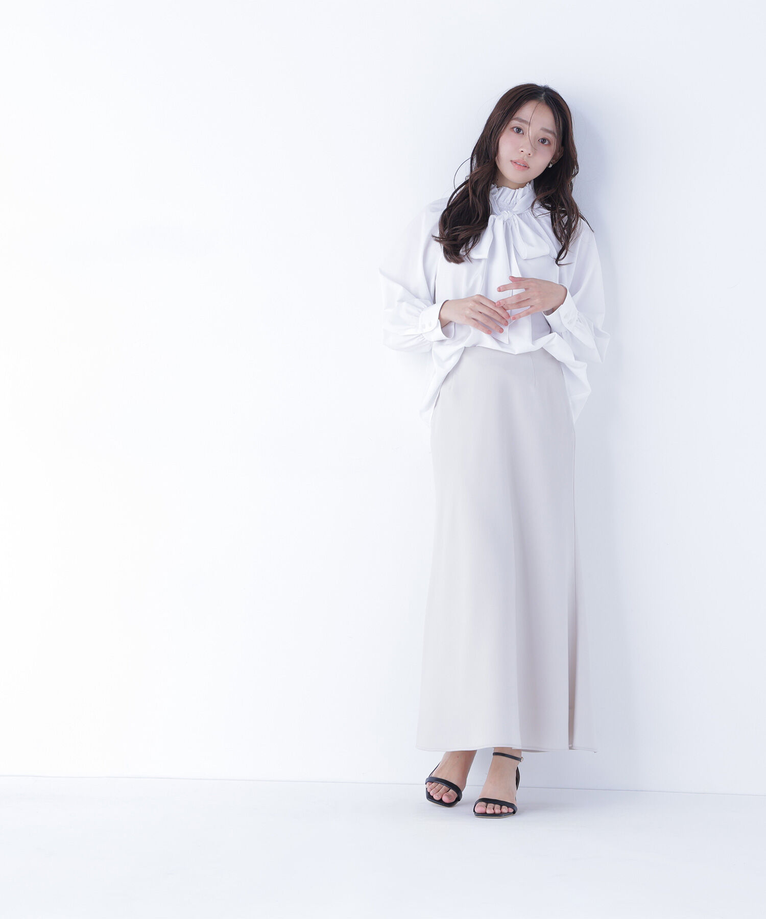  「ハイネックリボンボウブラウス」|シャツ・ブラウス|