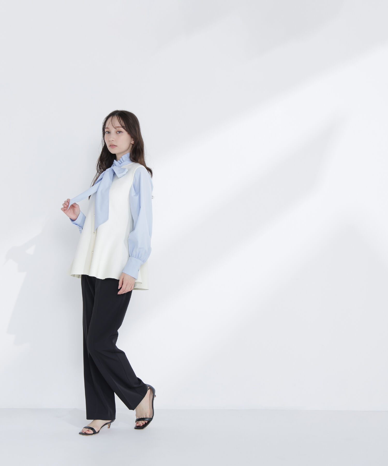  「ハイネックリボンボウブラウス」|シャツ・ブラウス|
