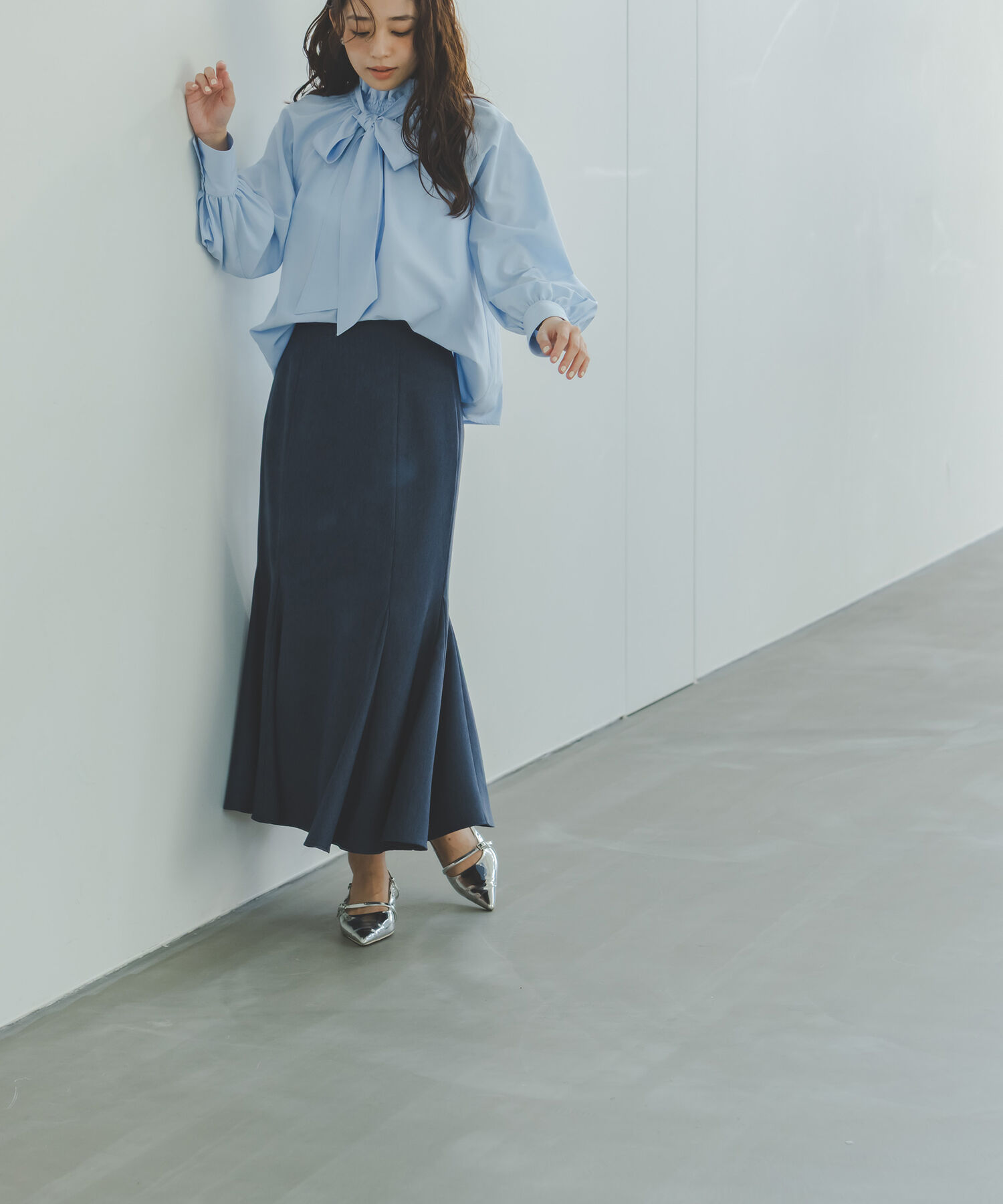  「ハイネックリボンボウブラウス」|シャツ・ブラウス|