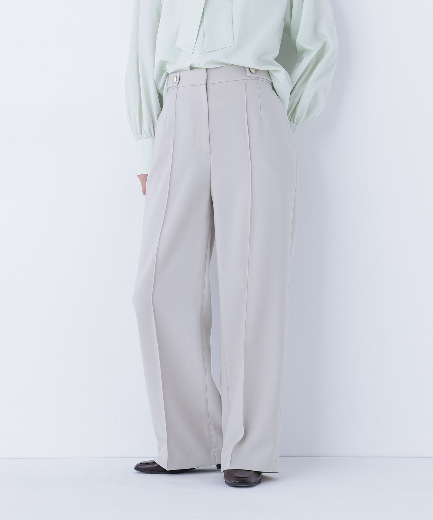  「ゴールドボタンワイドパンツ」|その他|