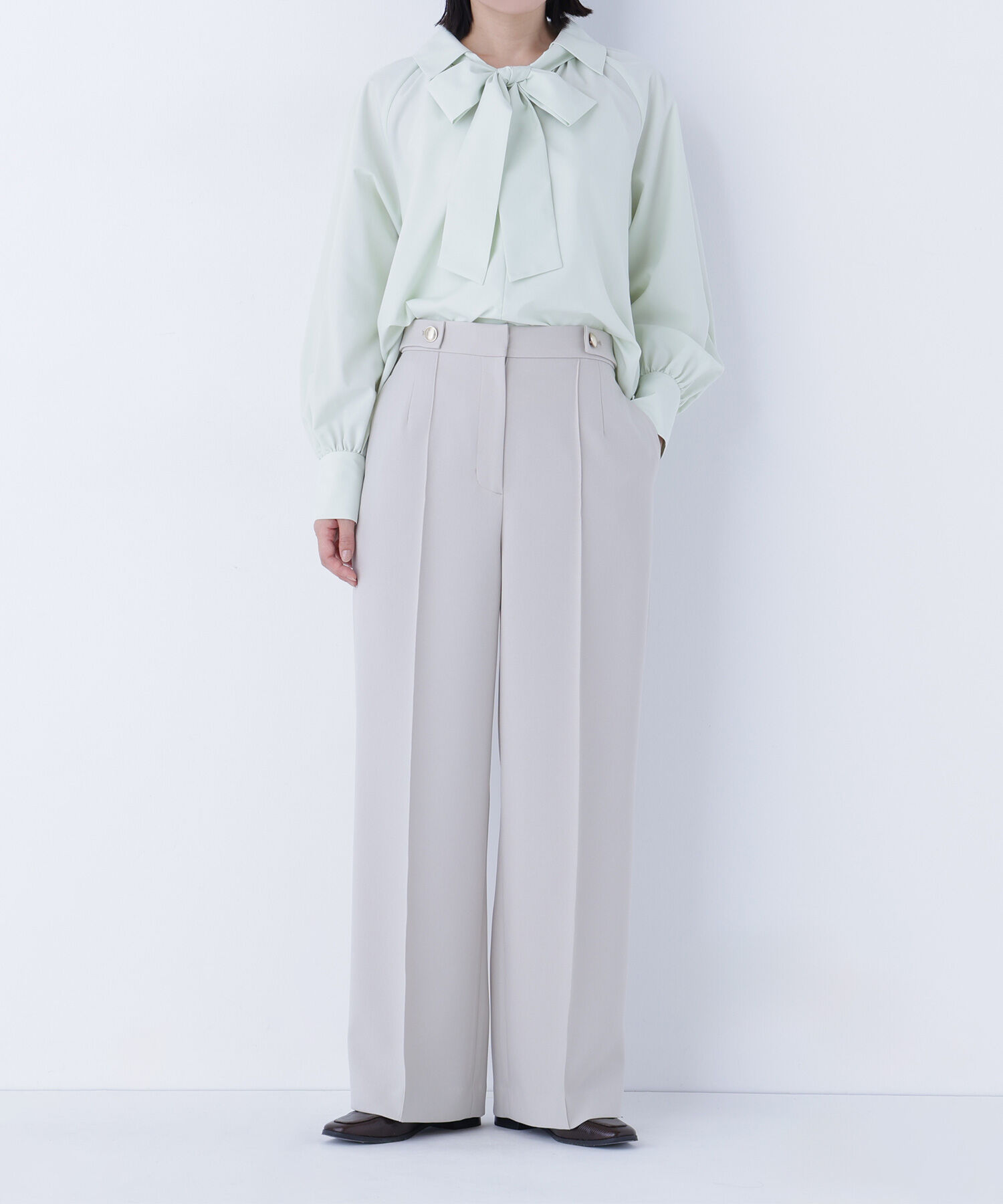  「ゴールドボタンワイドパンツ」|その他|