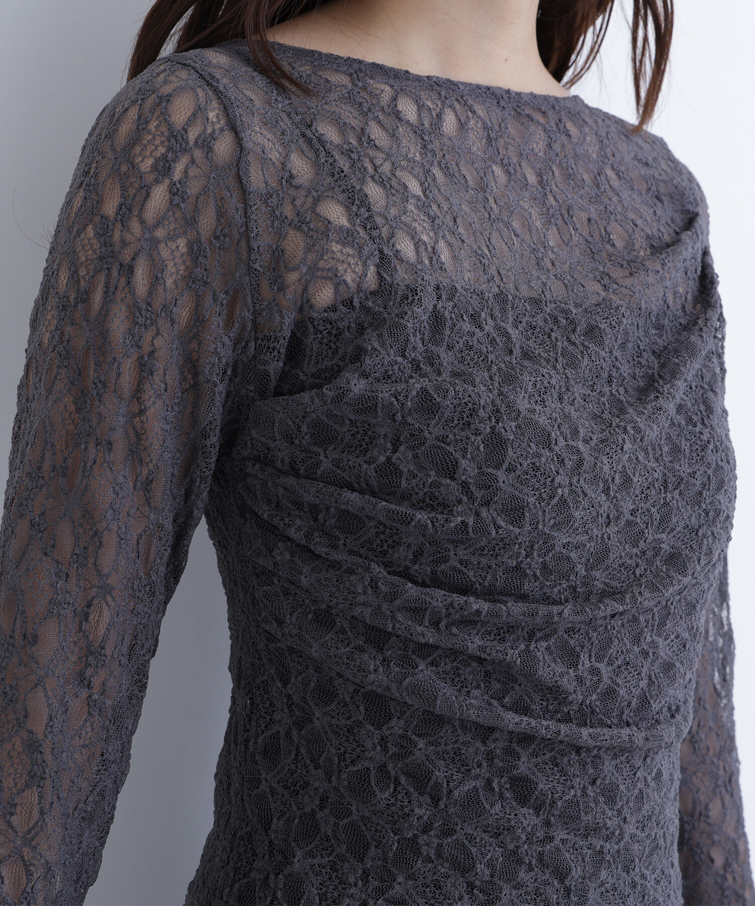  「レースドレープカットソー」|Tシャツ・カットソー|