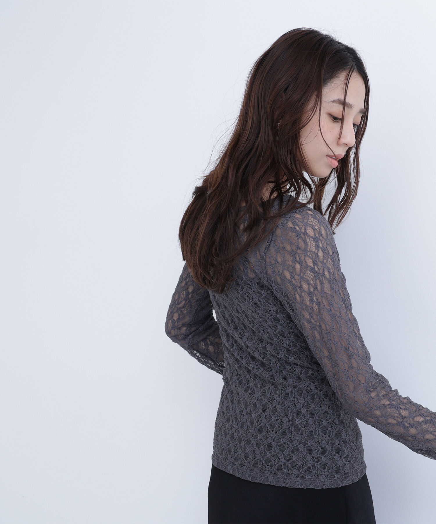  「レースドレープカットソー」|Tシャツ・カットソー|