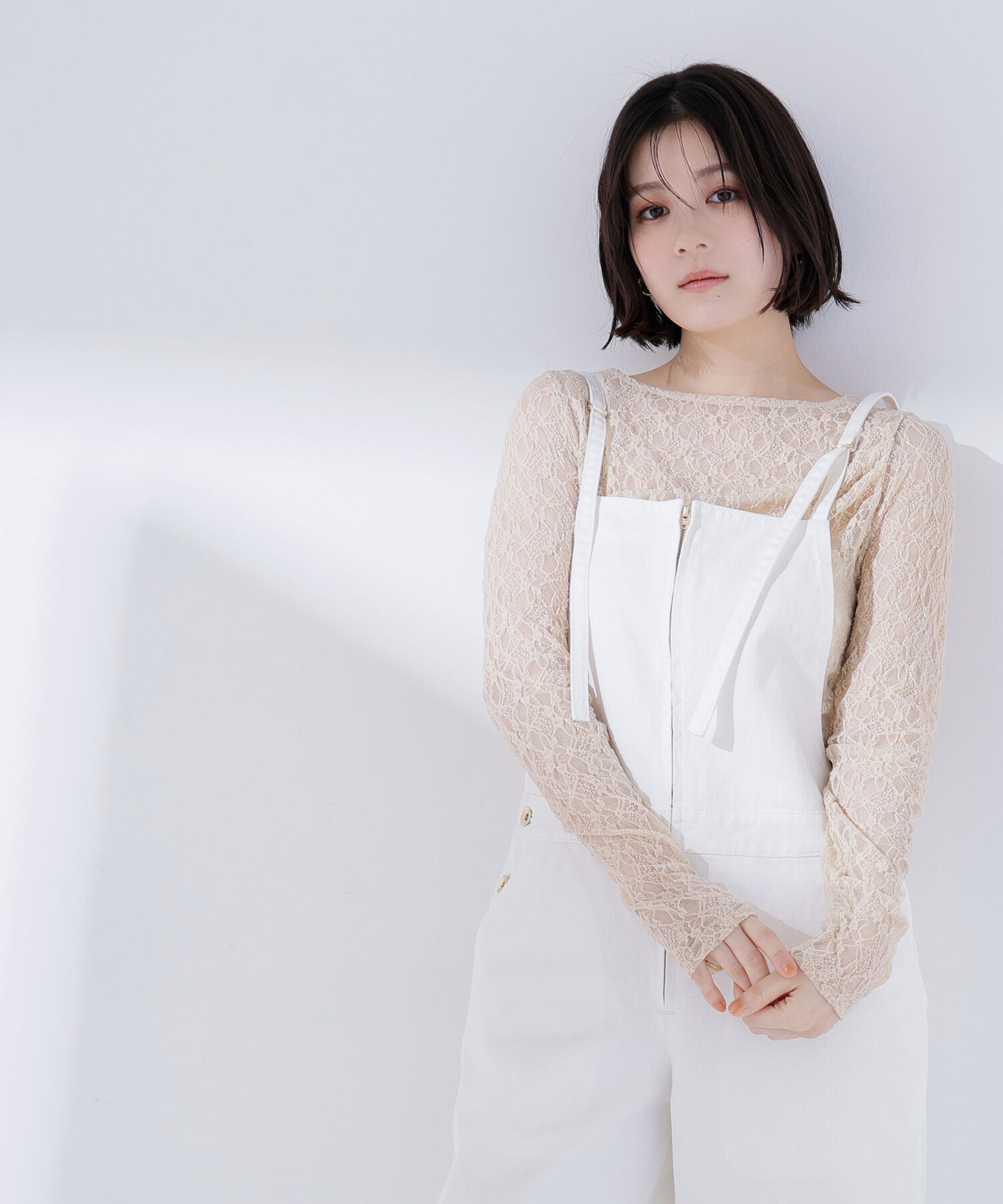  「レースドレープカットソー」|Tシャツ・カットソー|