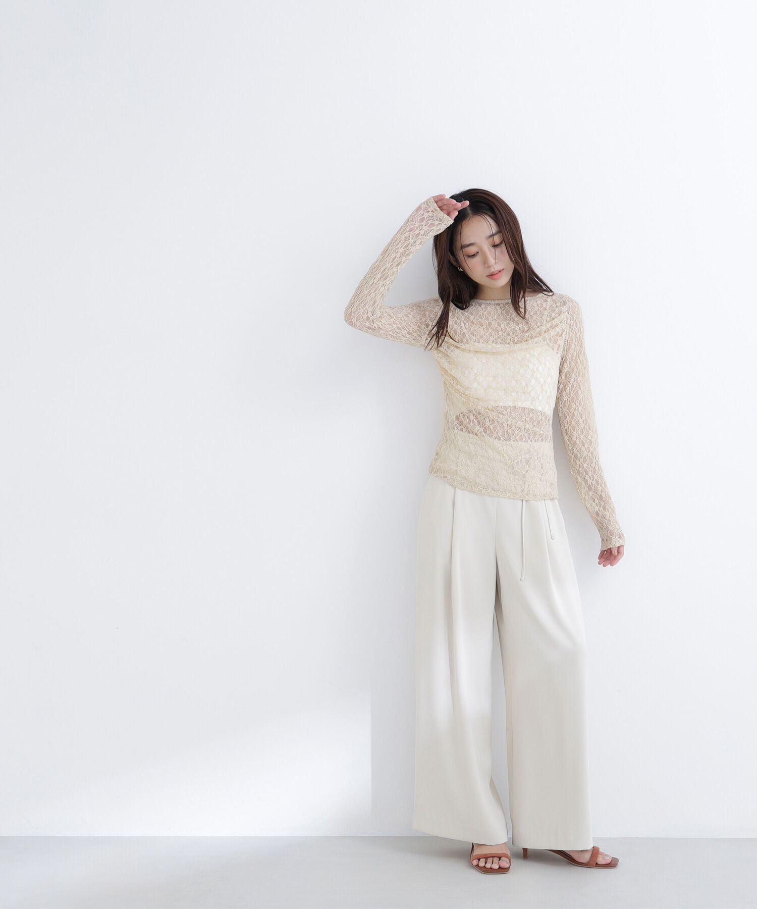  「レースドレープカットソー」|Tシャツ・カットソー|