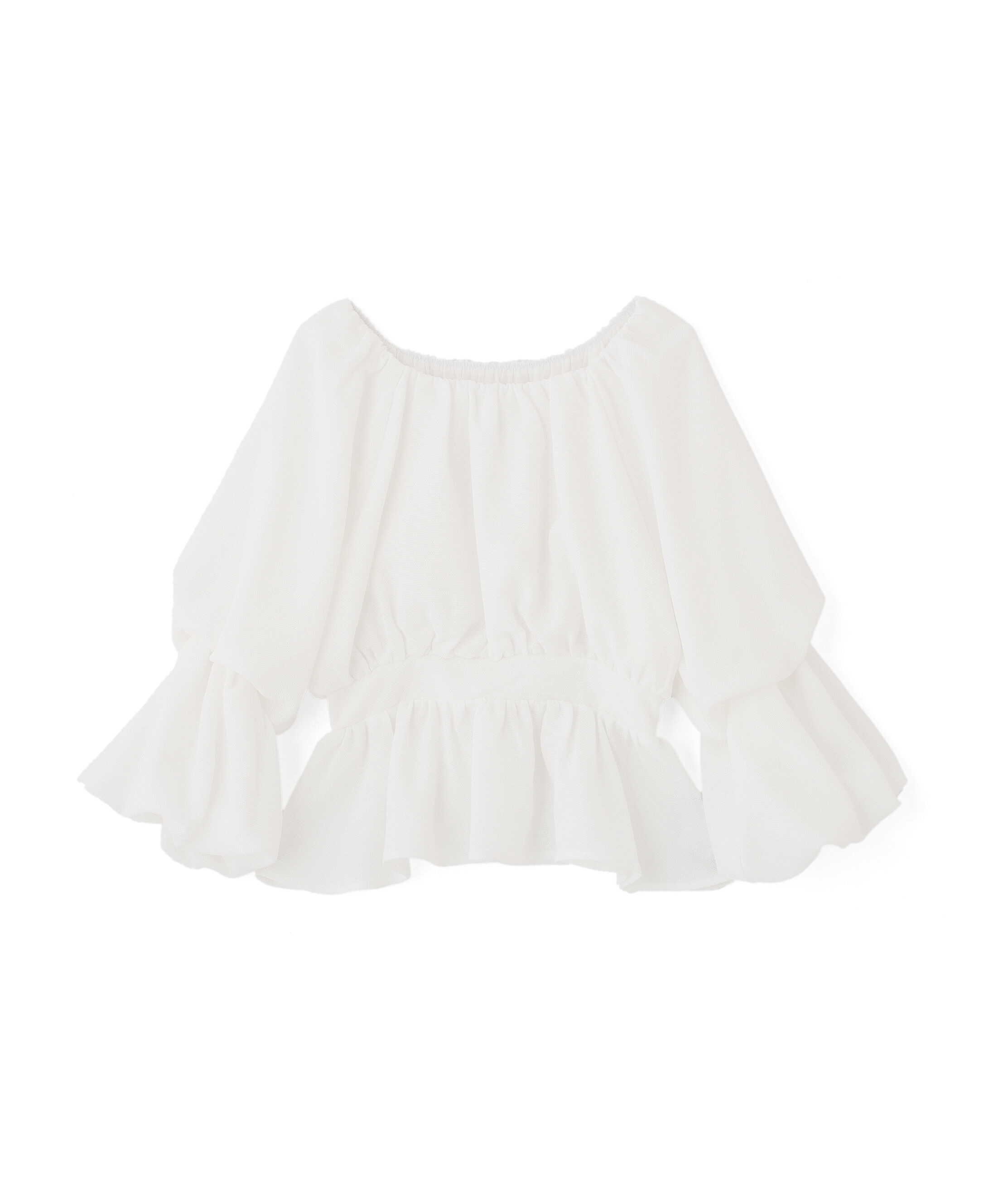  「メッシュギャザーペプラムブラウス」|シャツ・ブラウス|