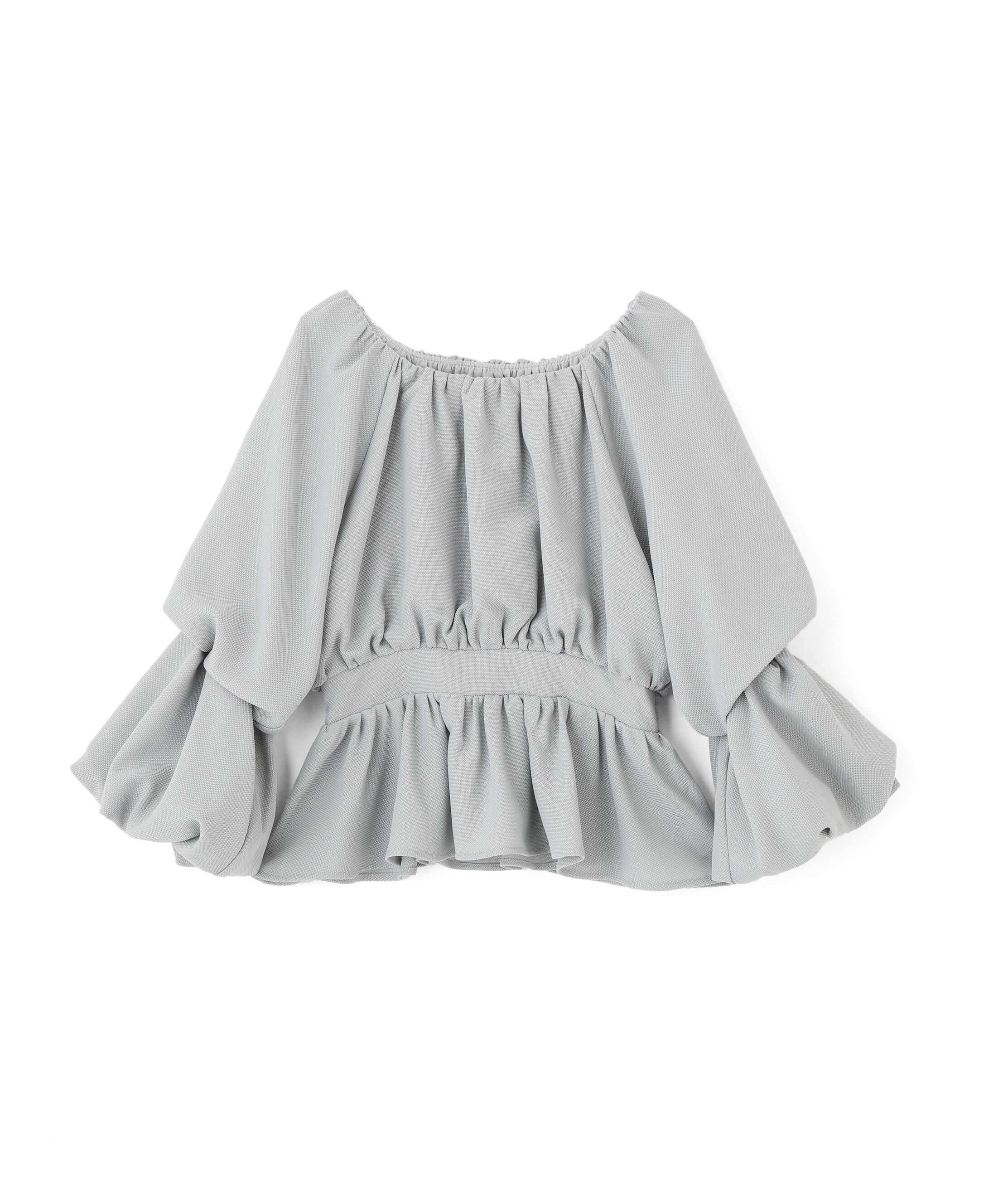  「メッシュギャザーペプラムブラウス」|シャツ・ブラウス|