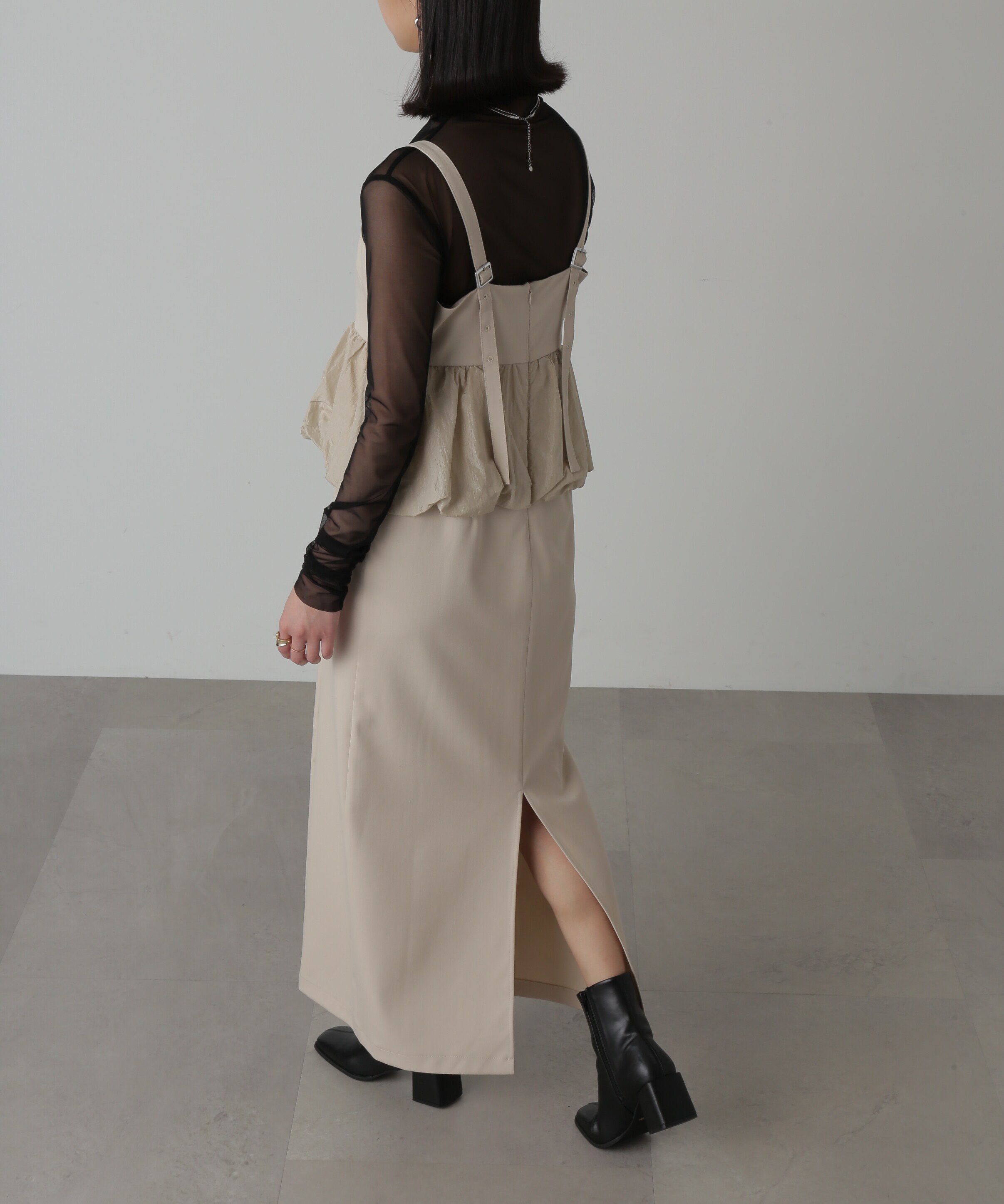  「ビスチェレイヤード風ドッキングワンピース」|ワンピース|