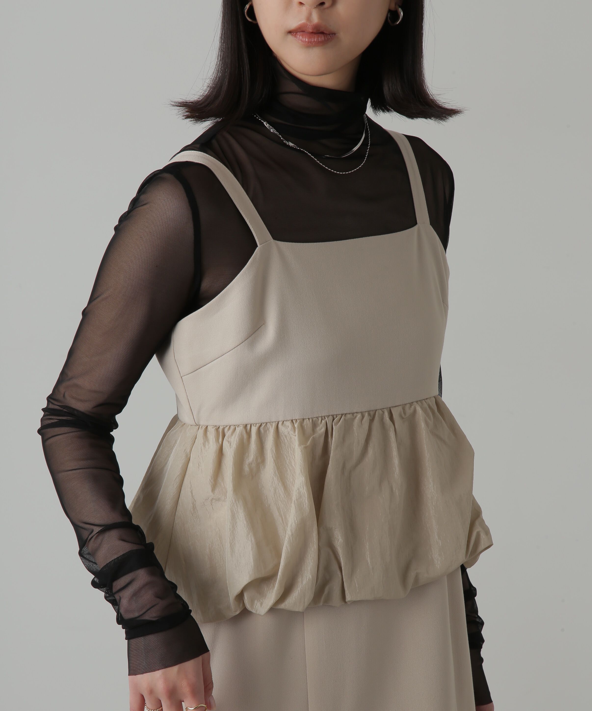  「ビスチェレイヤード風ドッキングワンピース」|ワンピース|