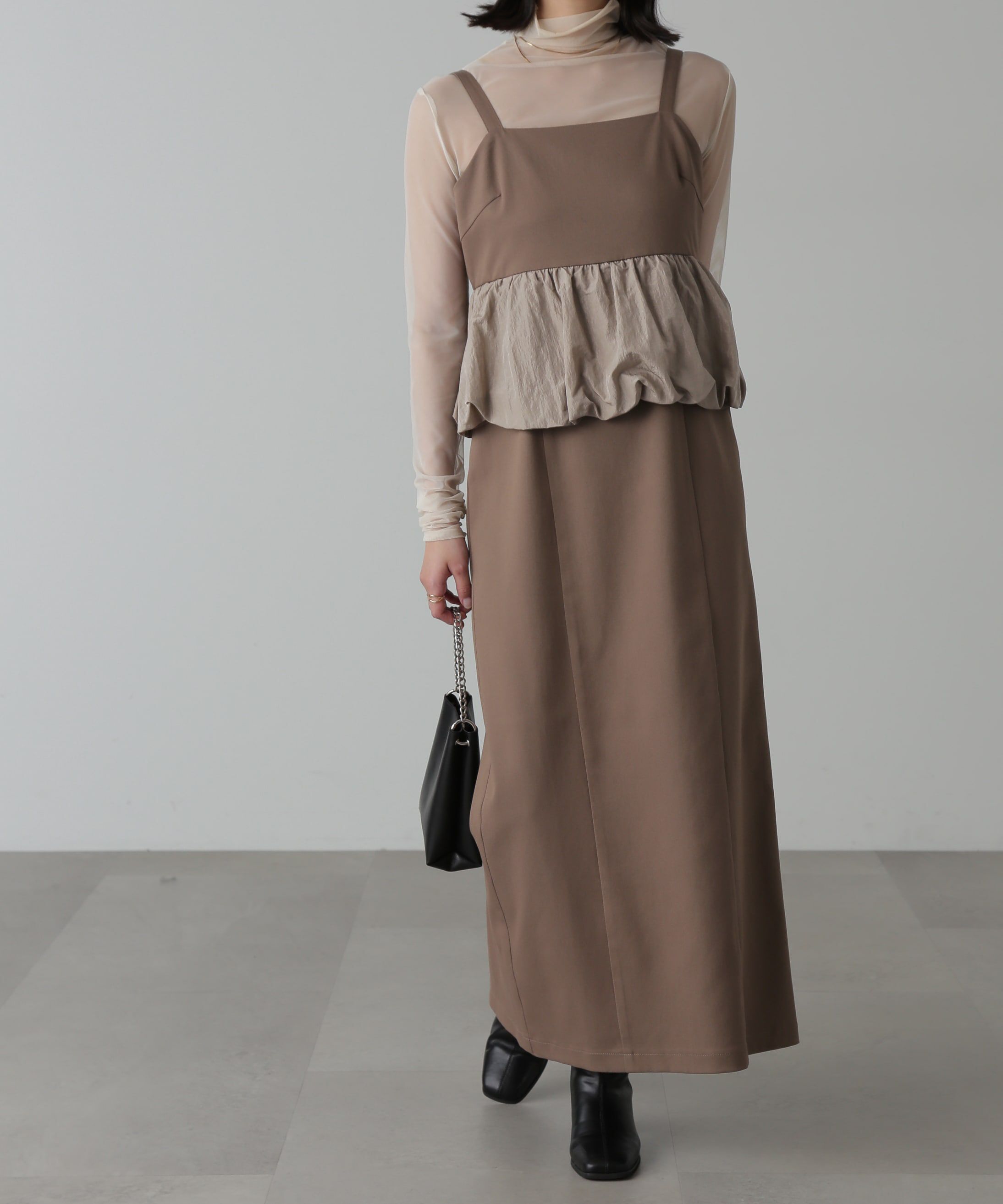  「ビスチェレイヤード風ドッキングワンピース」|ワンピース|