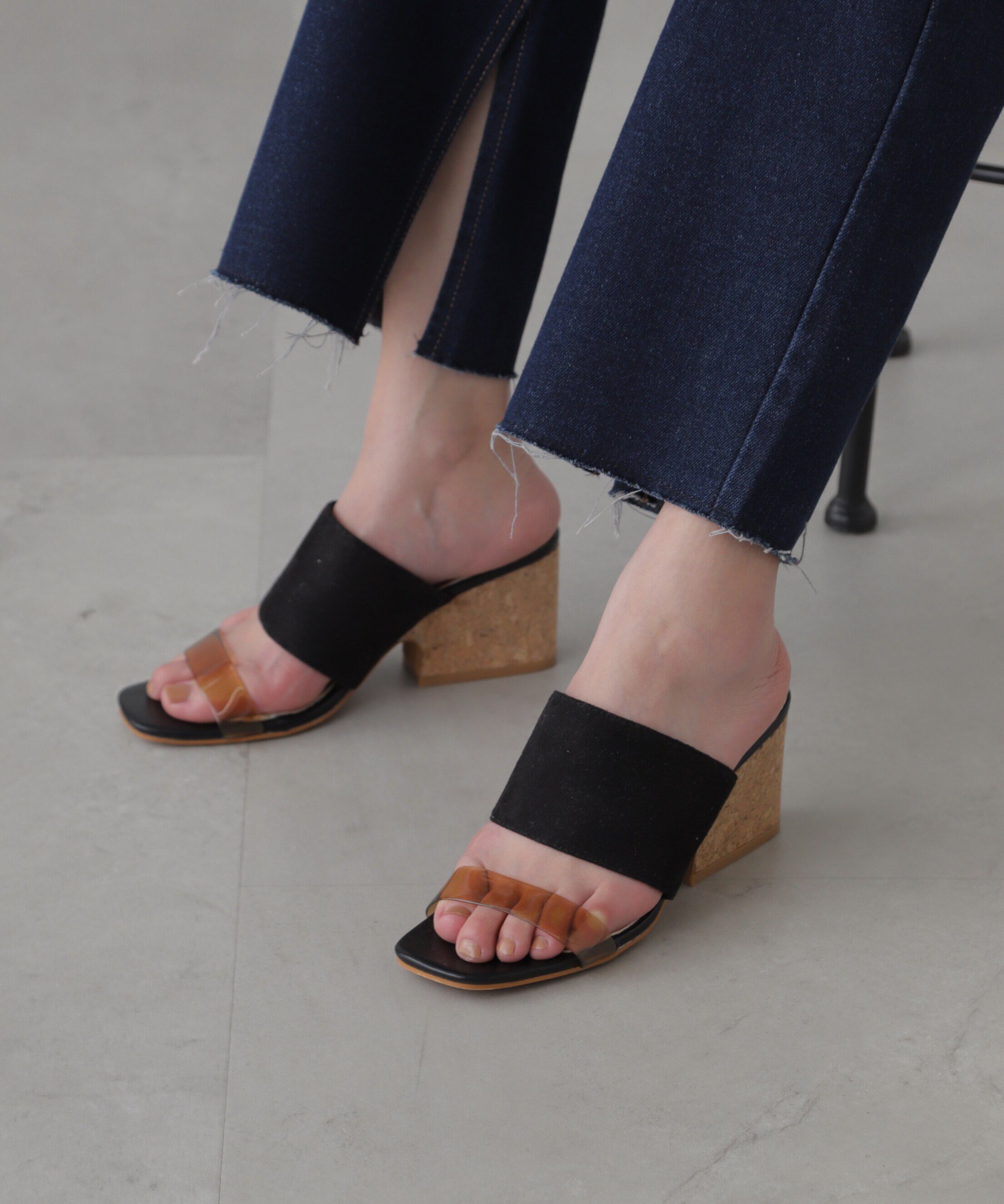  「コルクウェッジサンダル」|その他|ブラック