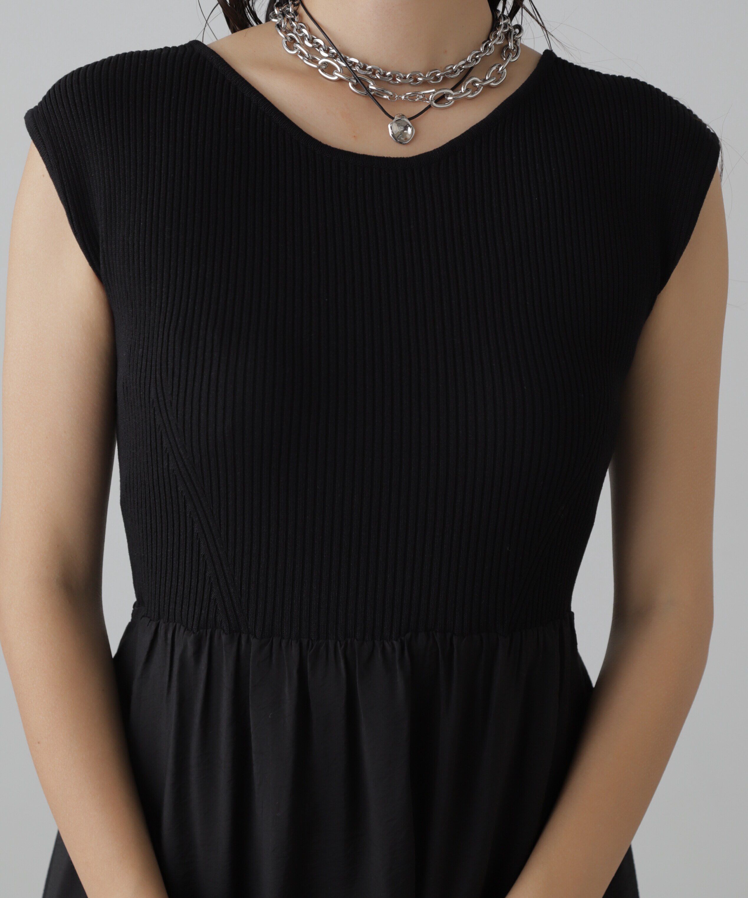  「ニットドッキングバックリボンワンピース」|ワンピース|