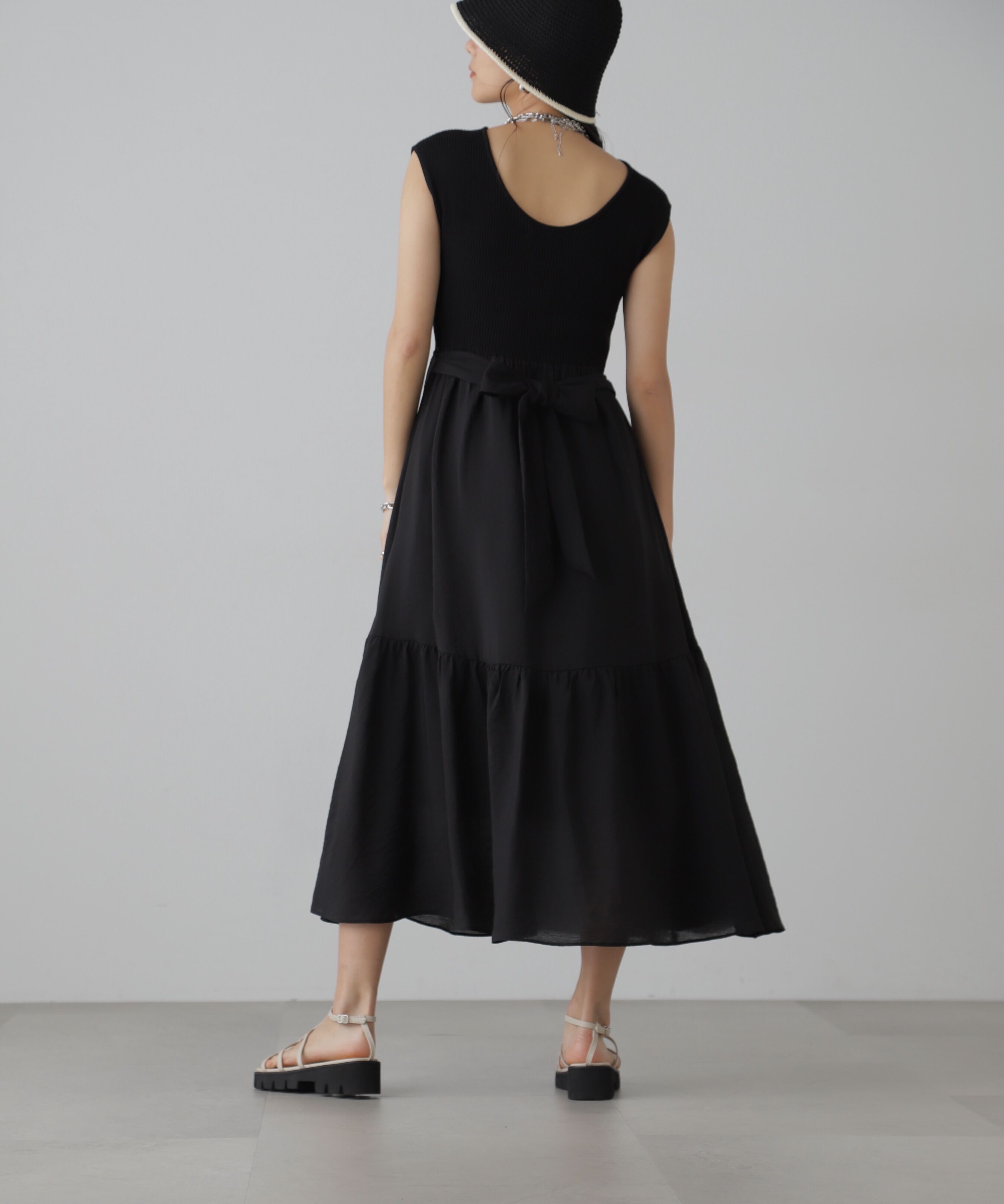  「ニットドッキングバックリボンワンピース」|ワンピース|