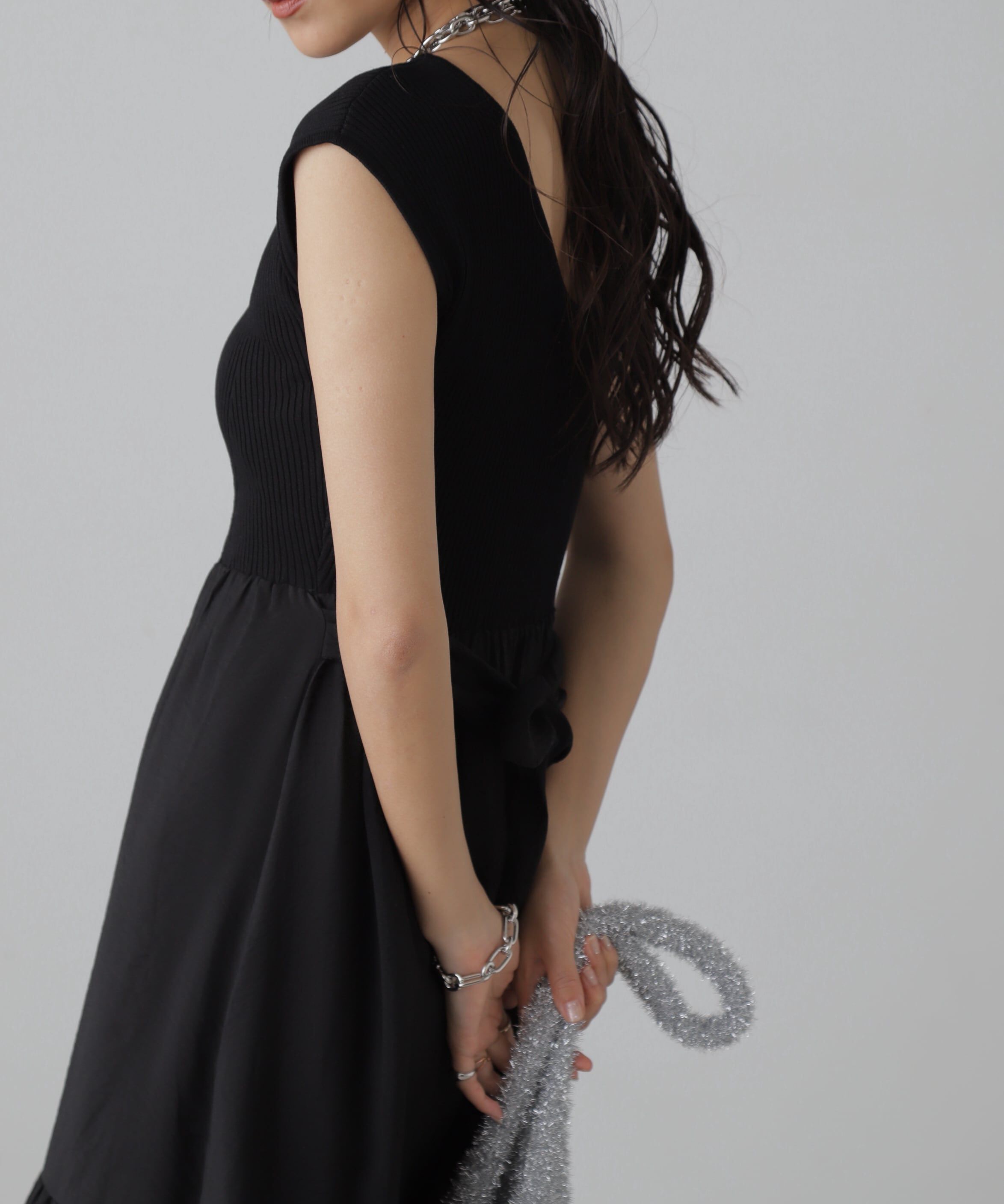  「ニットドッキングバックリボンワンピース」|ワンピース|