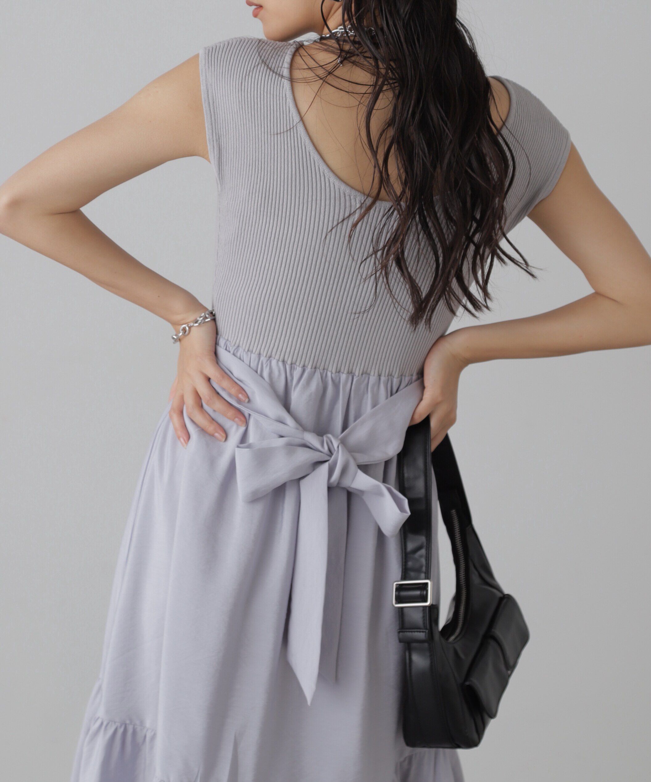  「ニットドッキングバックリボンワンピース」|ワンピース|