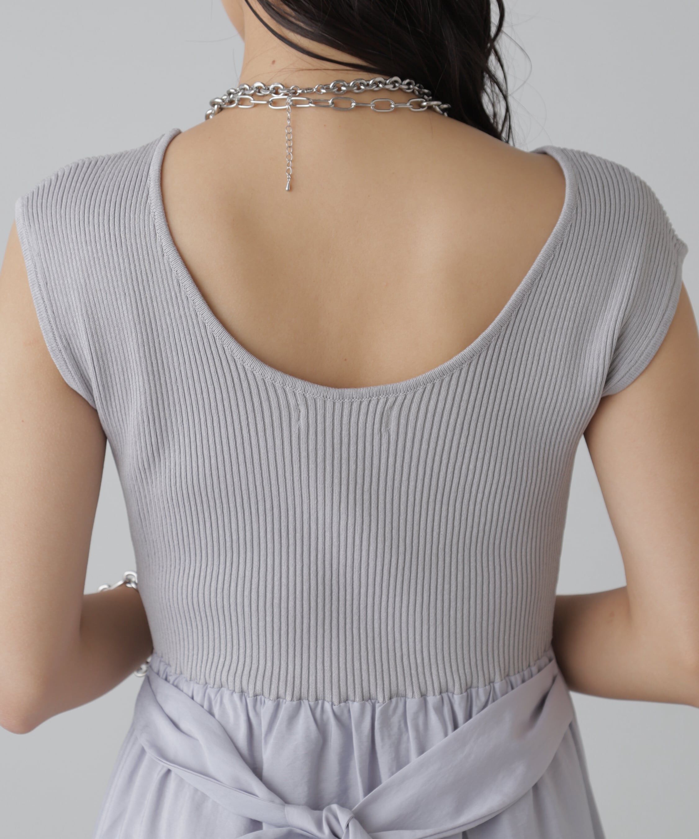  「ニットドッキングバックリボンワンピース」|ワンピース|