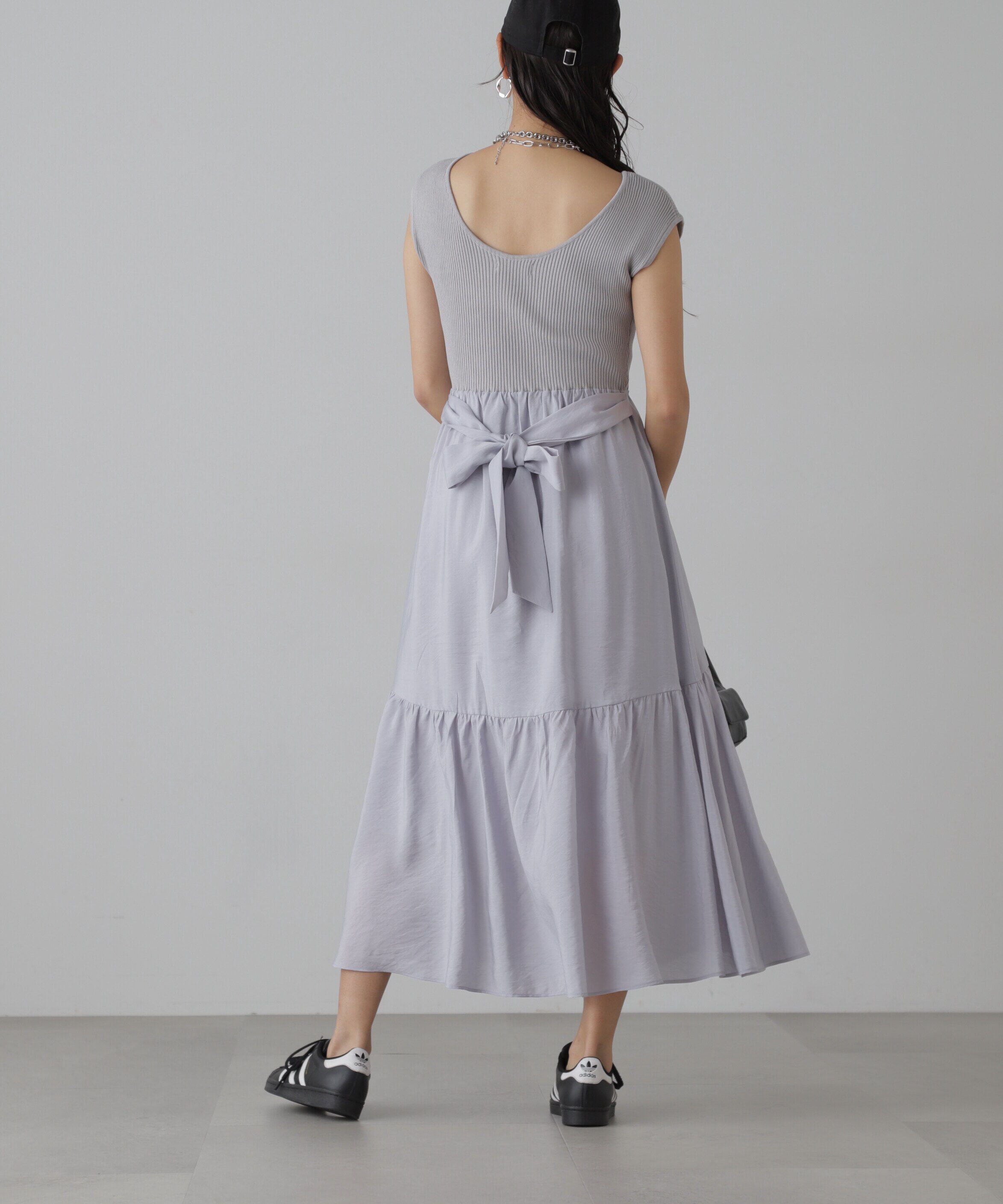  「ニットドッキングバックリボンワンピース」|ワンピース|