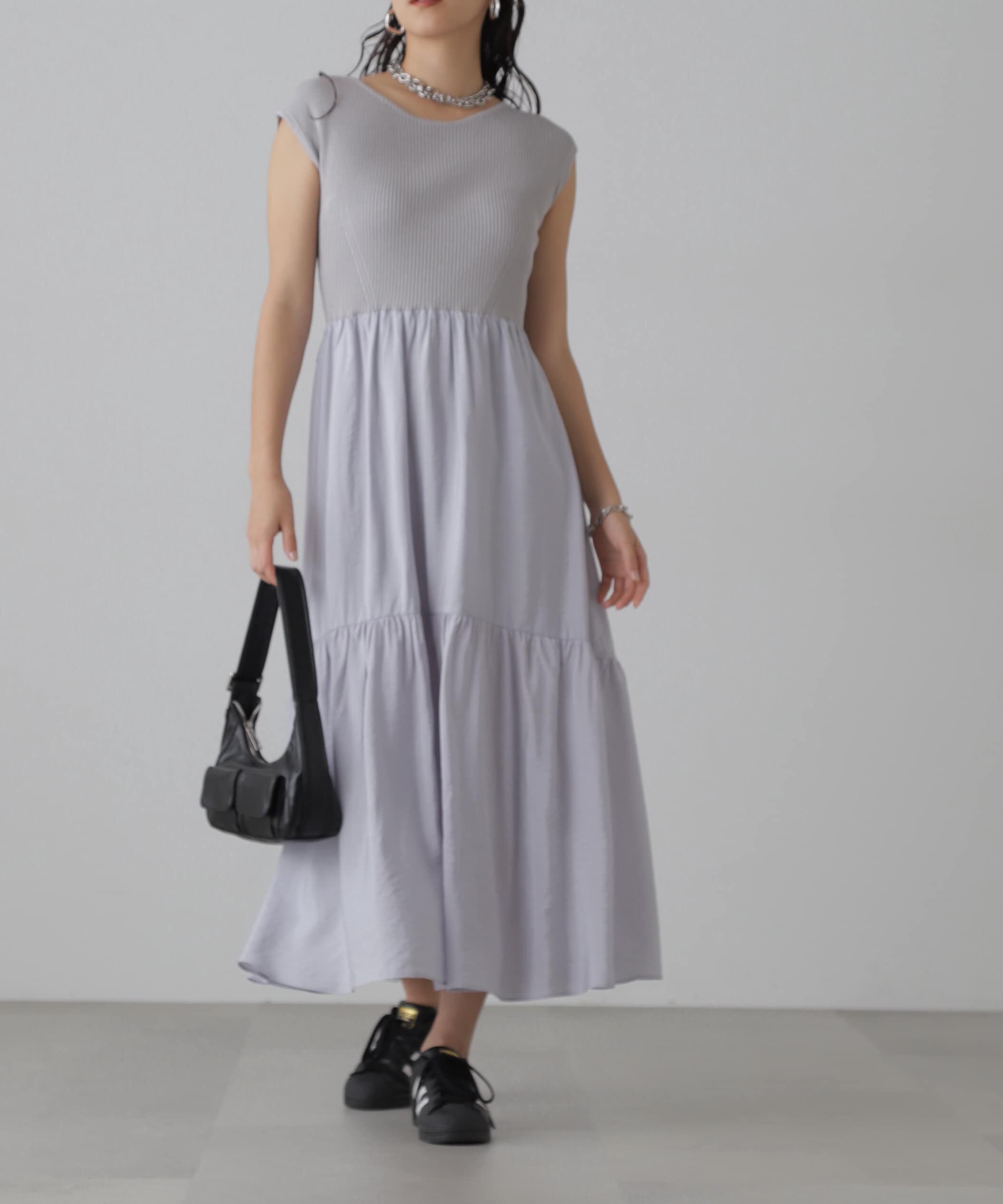  「ニットドッキングバックリボンワンピース」|ワンピース|