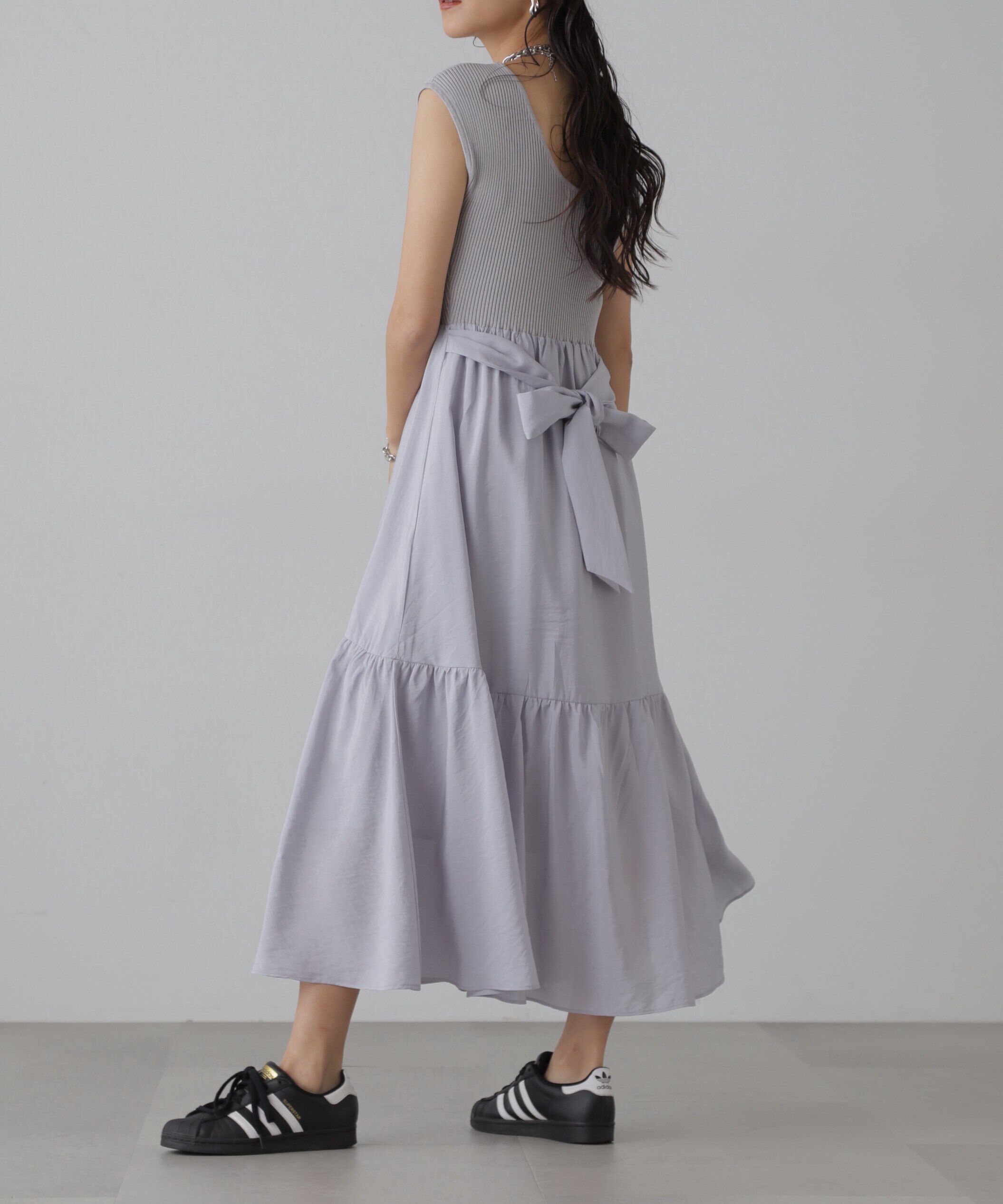  「ニットドッキングバックリボンワンピース」|ワンピース|