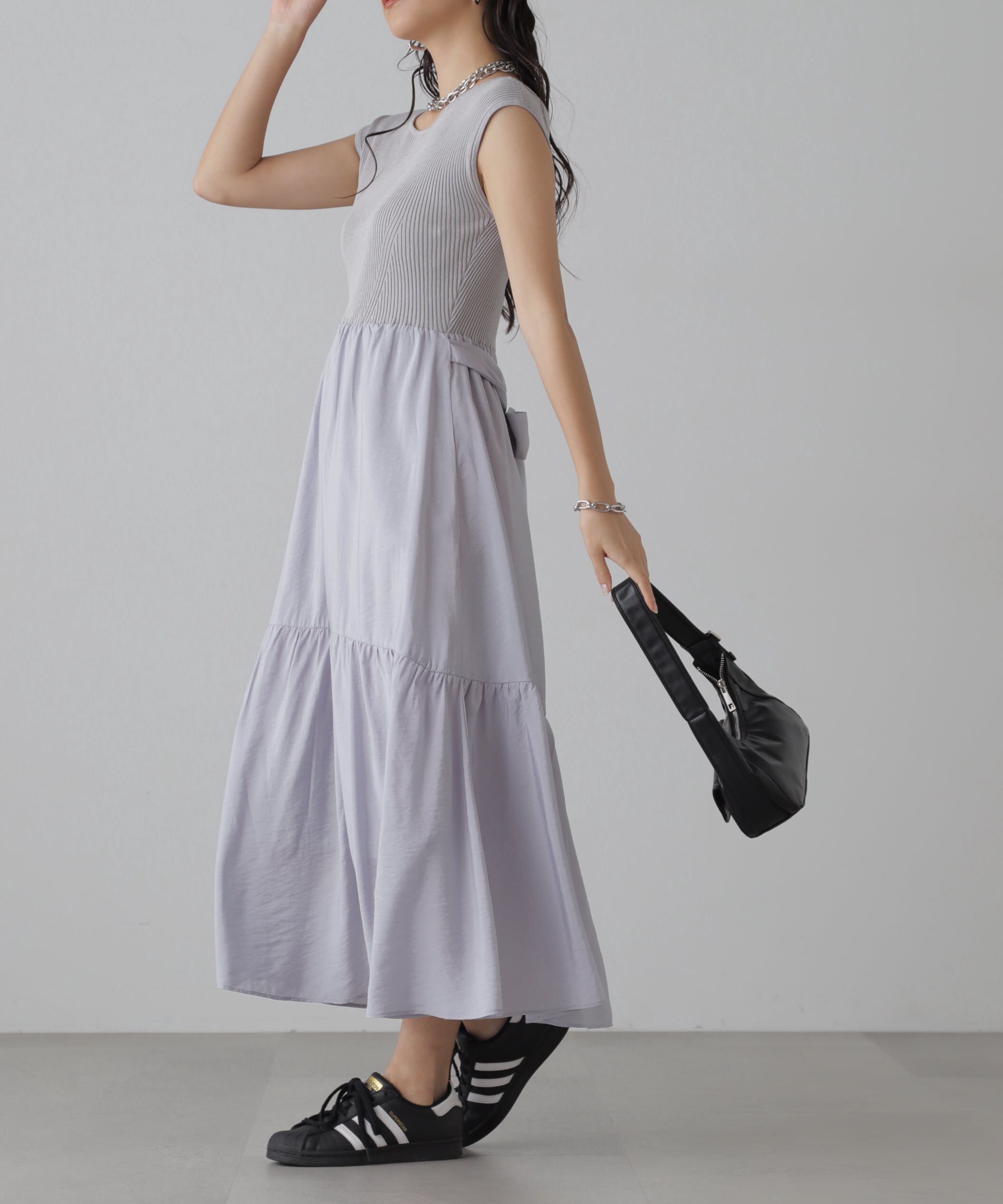  「ニットドッキングバックリボンワンピース」|ワンピース|