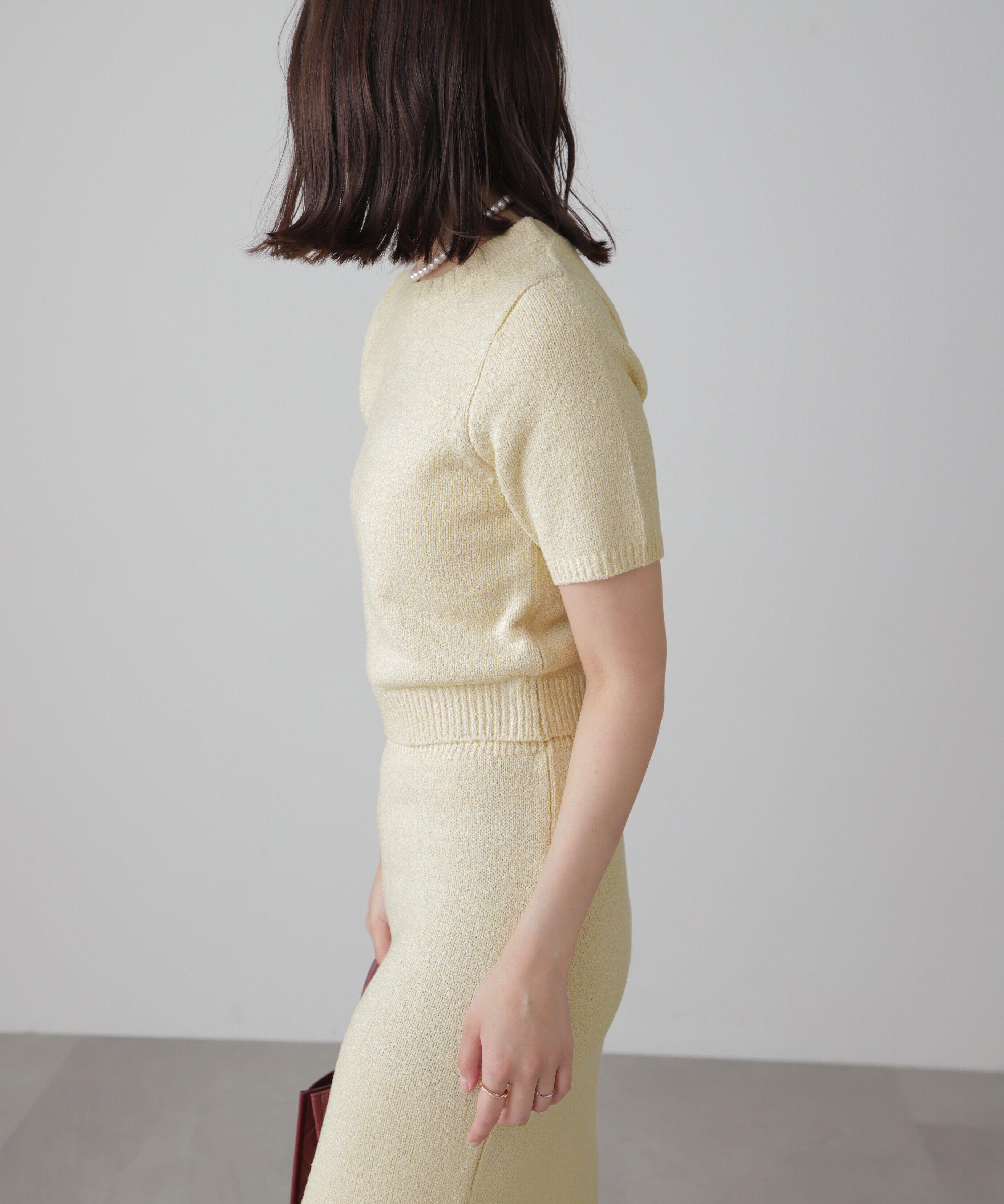  「コンパクト半袖ニット&times;ニットナロースカート」|ワンピース|