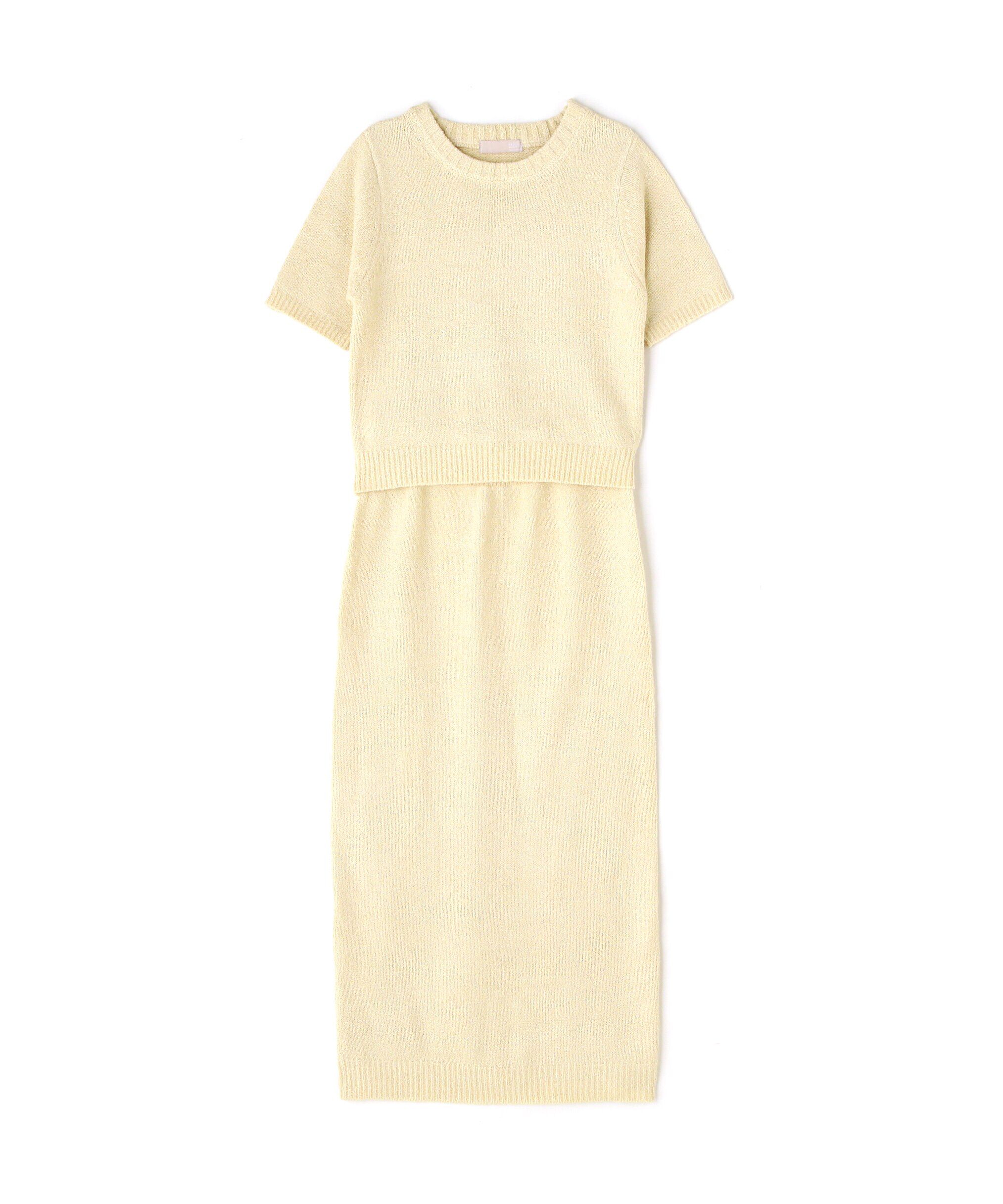  「コンパクト半袖ニット&times;ニットナロースカート」|ワンピース|