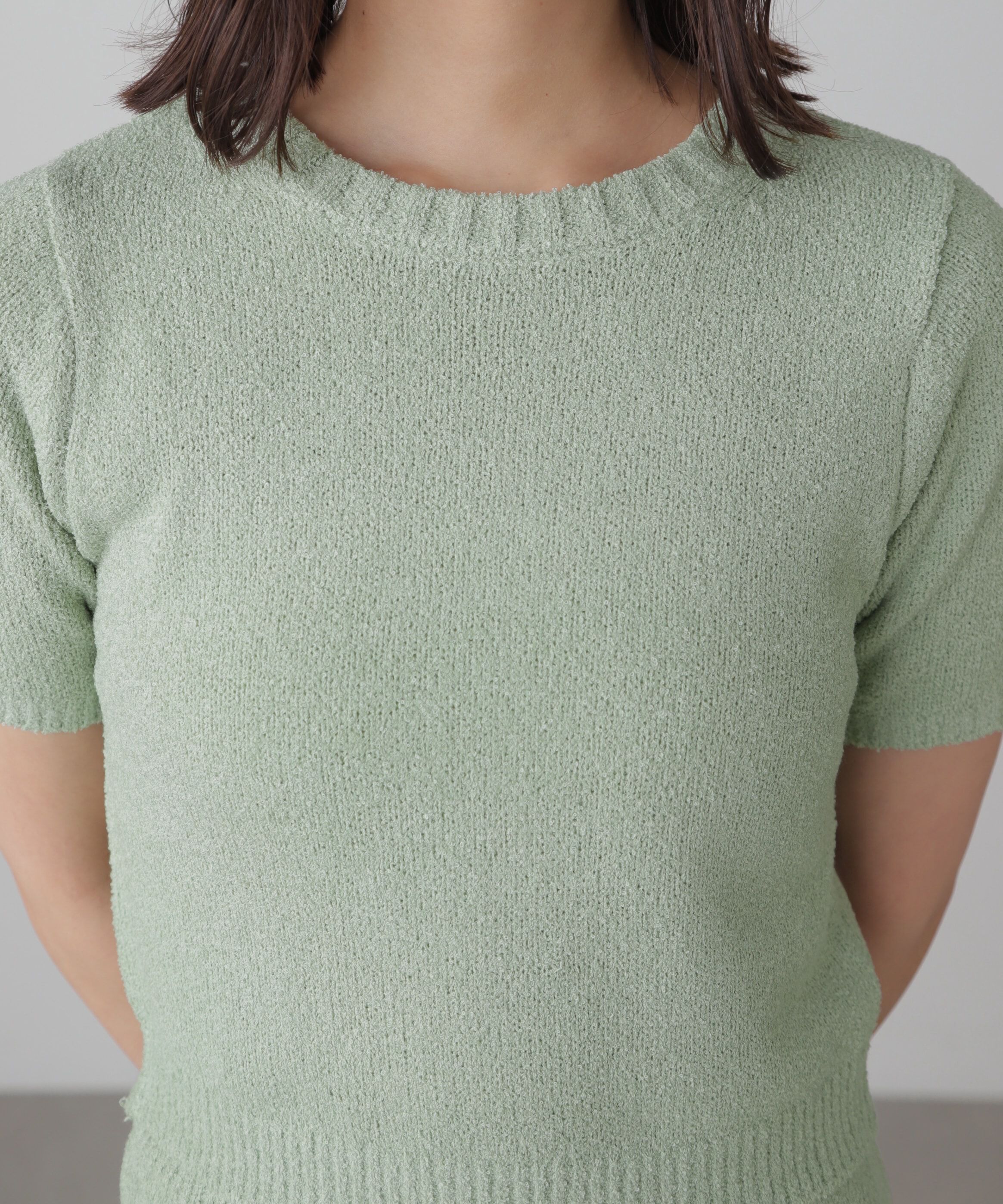  「コンパクト半袖ニット&times;ニットナロースカート」|ワンピース|