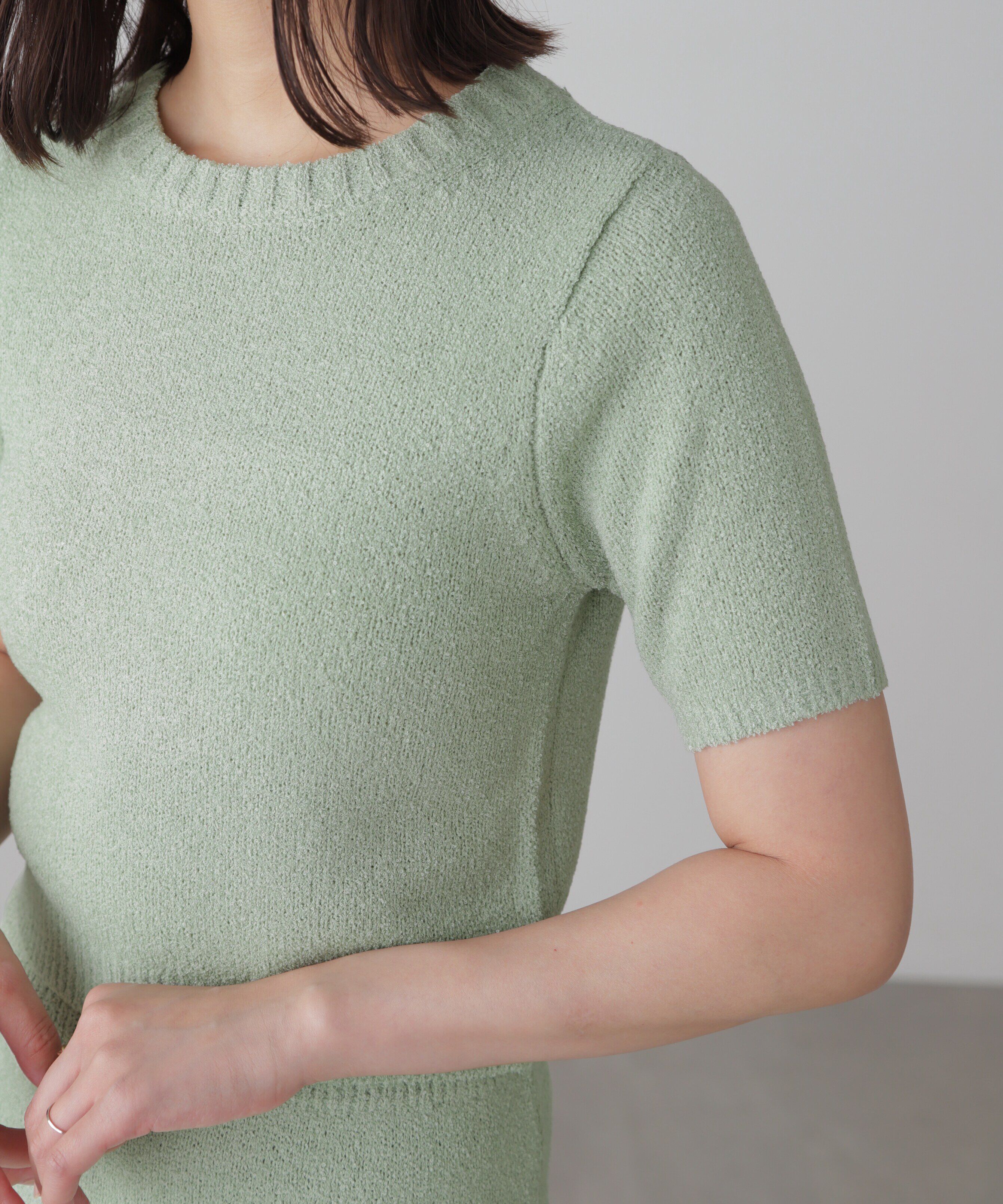  「コンパクト半袖ニット&times;ニットナロースカート」|ワンピース|