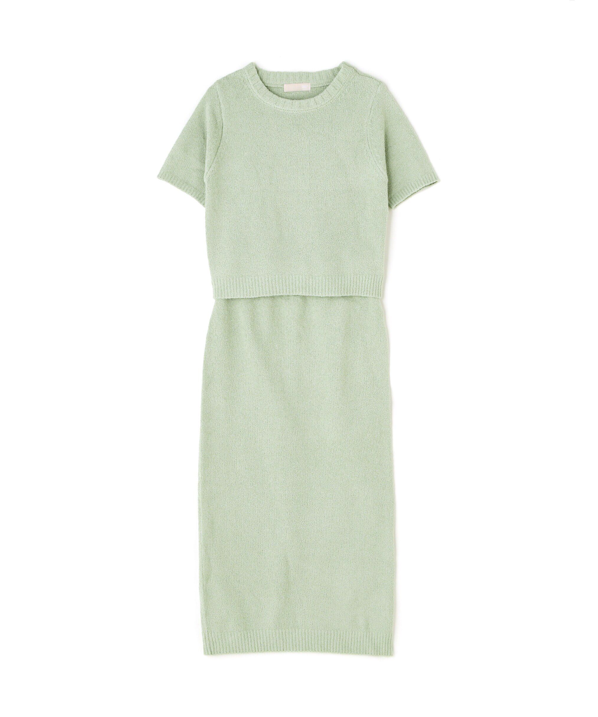  「コンパクト半袖ニット&times;ニットナロースカート」|ワンピース|