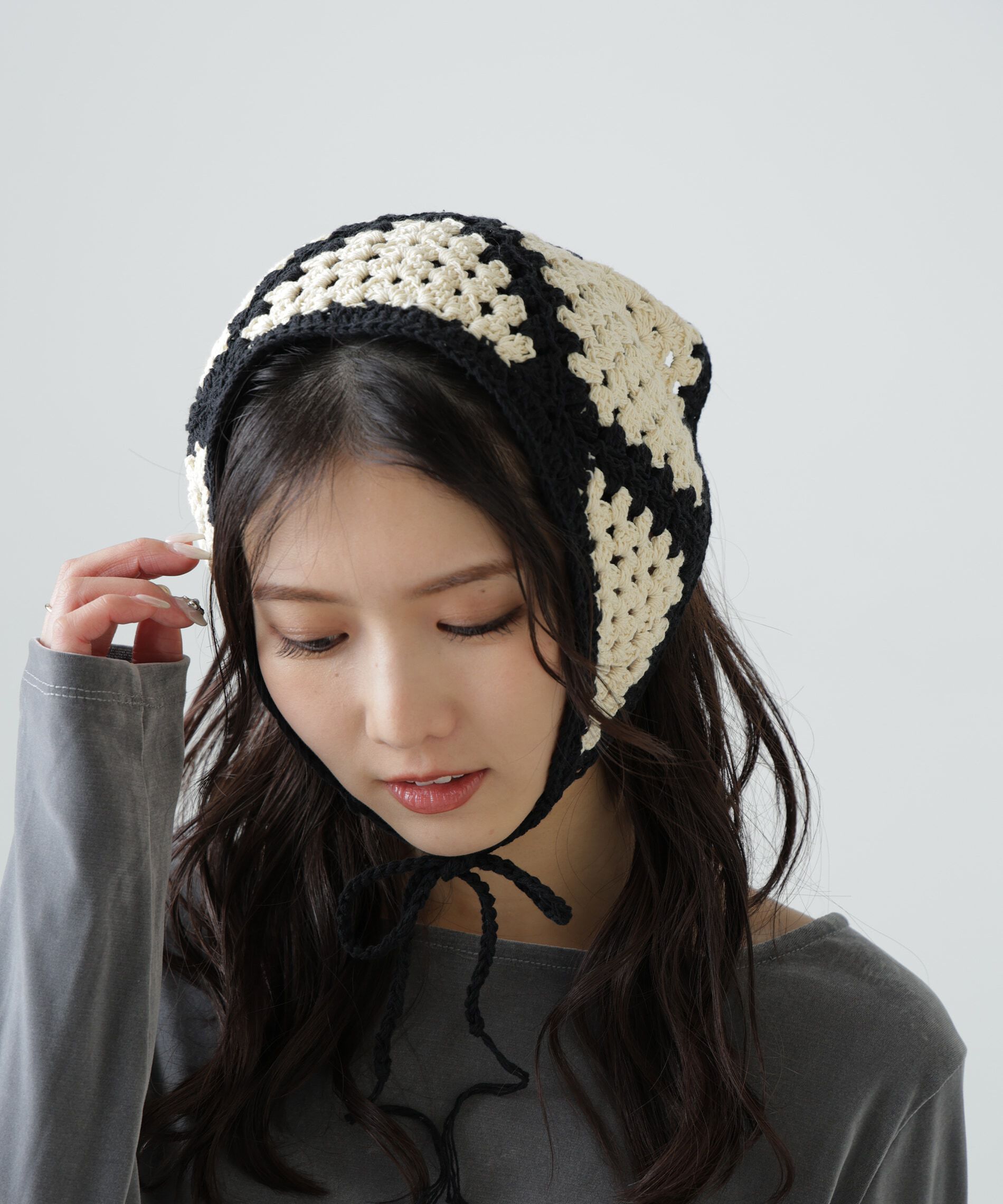  「スクエアパターンバブーシュカ」|ハンカチ|