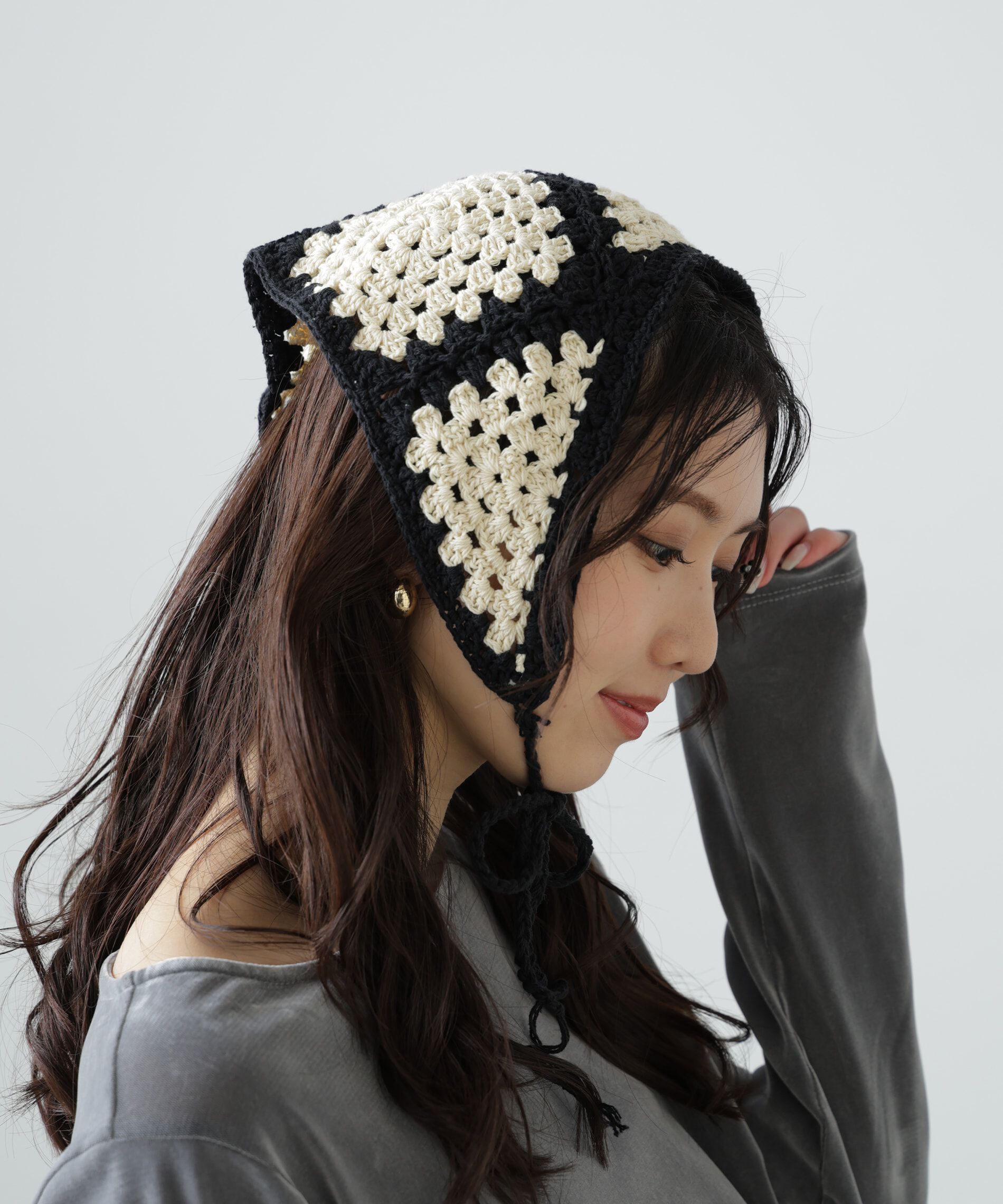  「スクエアパターンバブーシュカ」|ハンカチ|