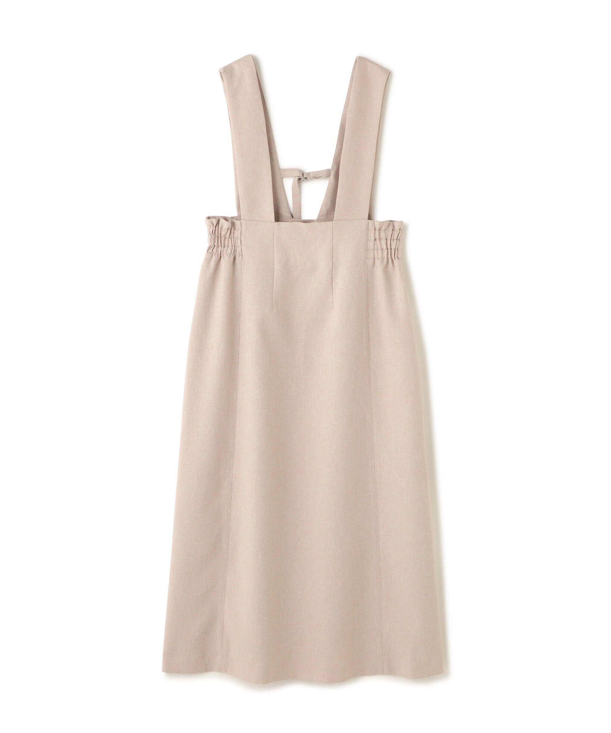  「サイドゴム前後2wayジャンスカ」|ワンピース|ベージュ