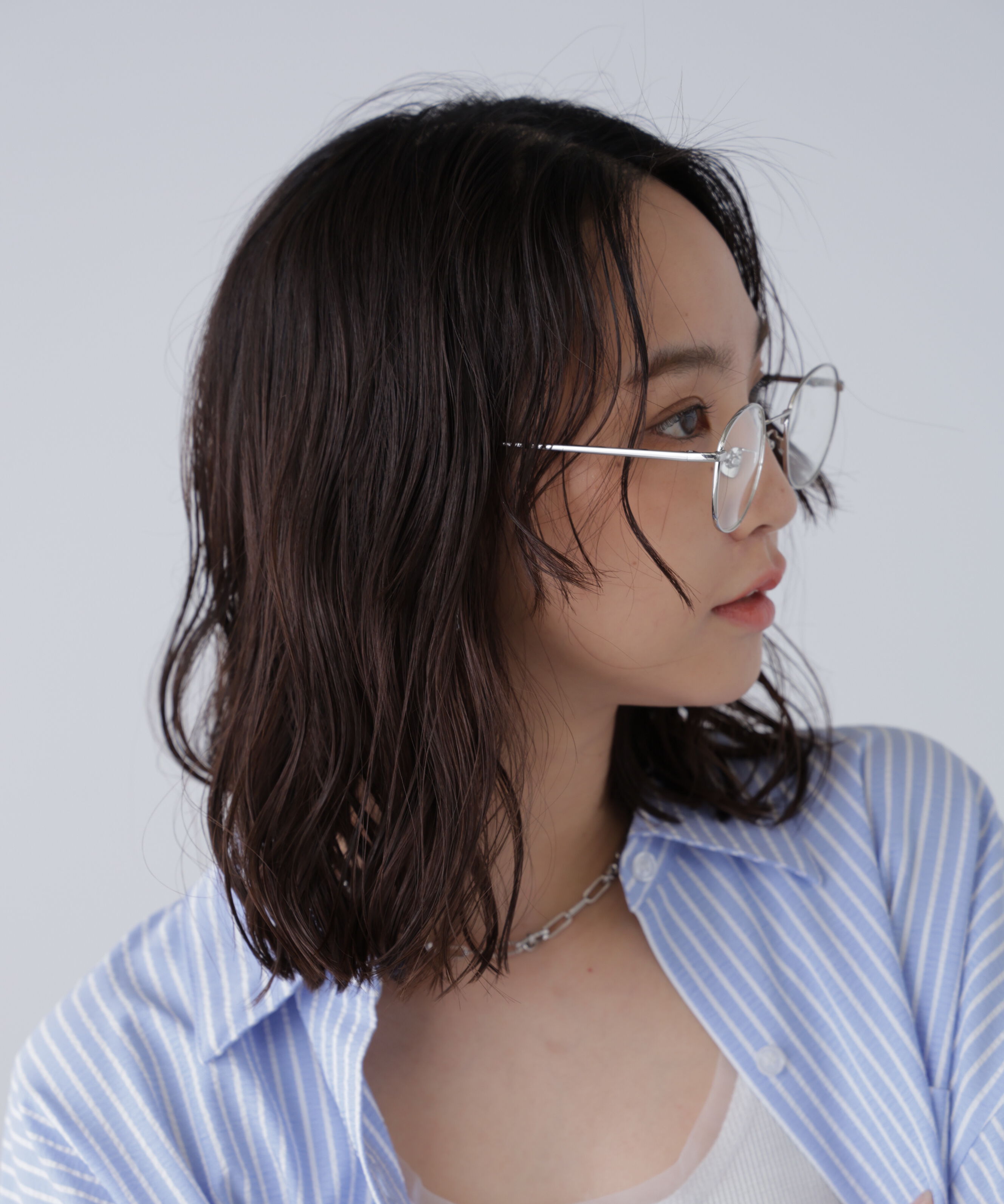  「メタルフレーム伊達メガネ」|ハンカチ|