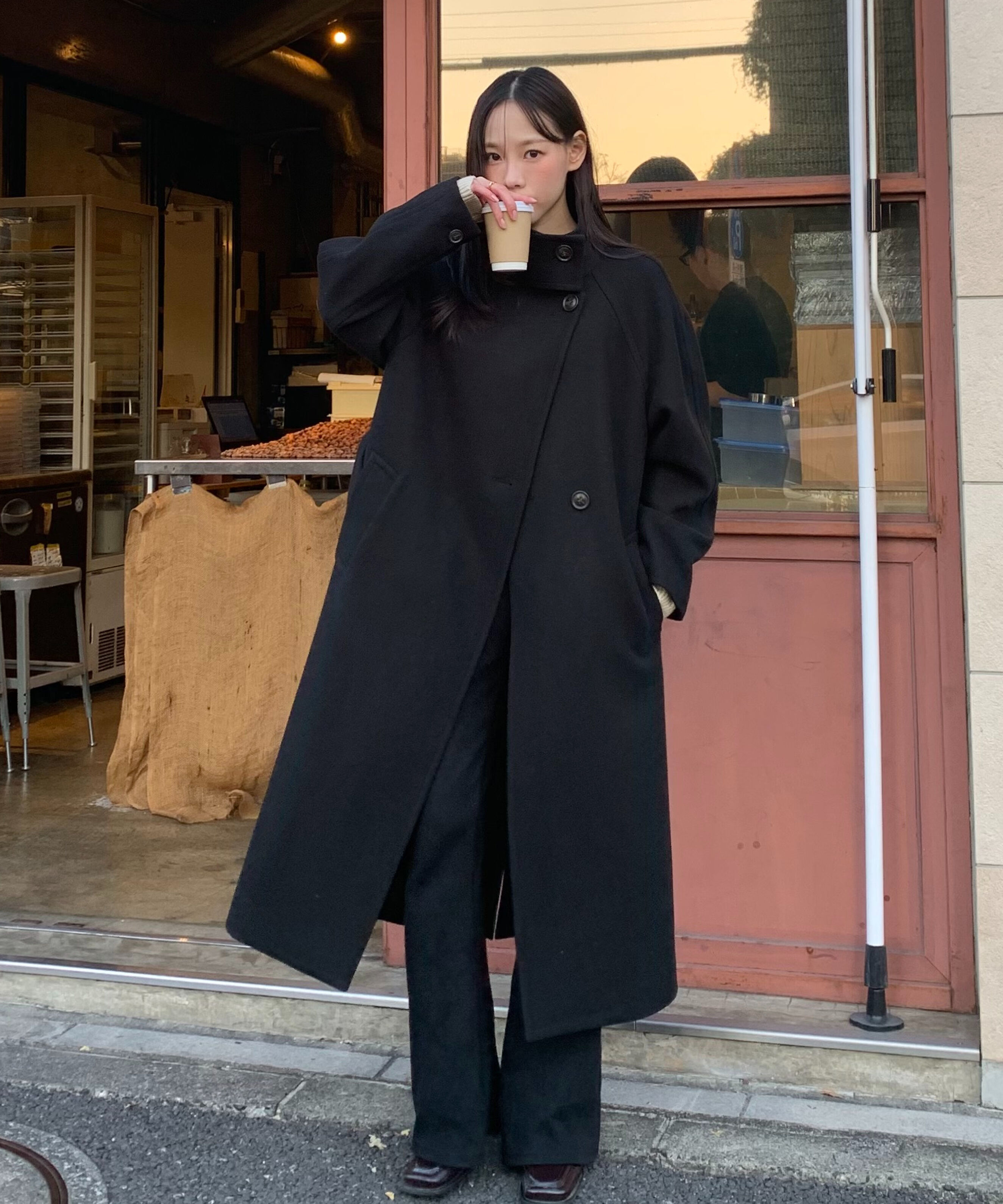  「[累計販売5000枚！選べる4色]スタンドカラーメルトンロングコート」|その他|