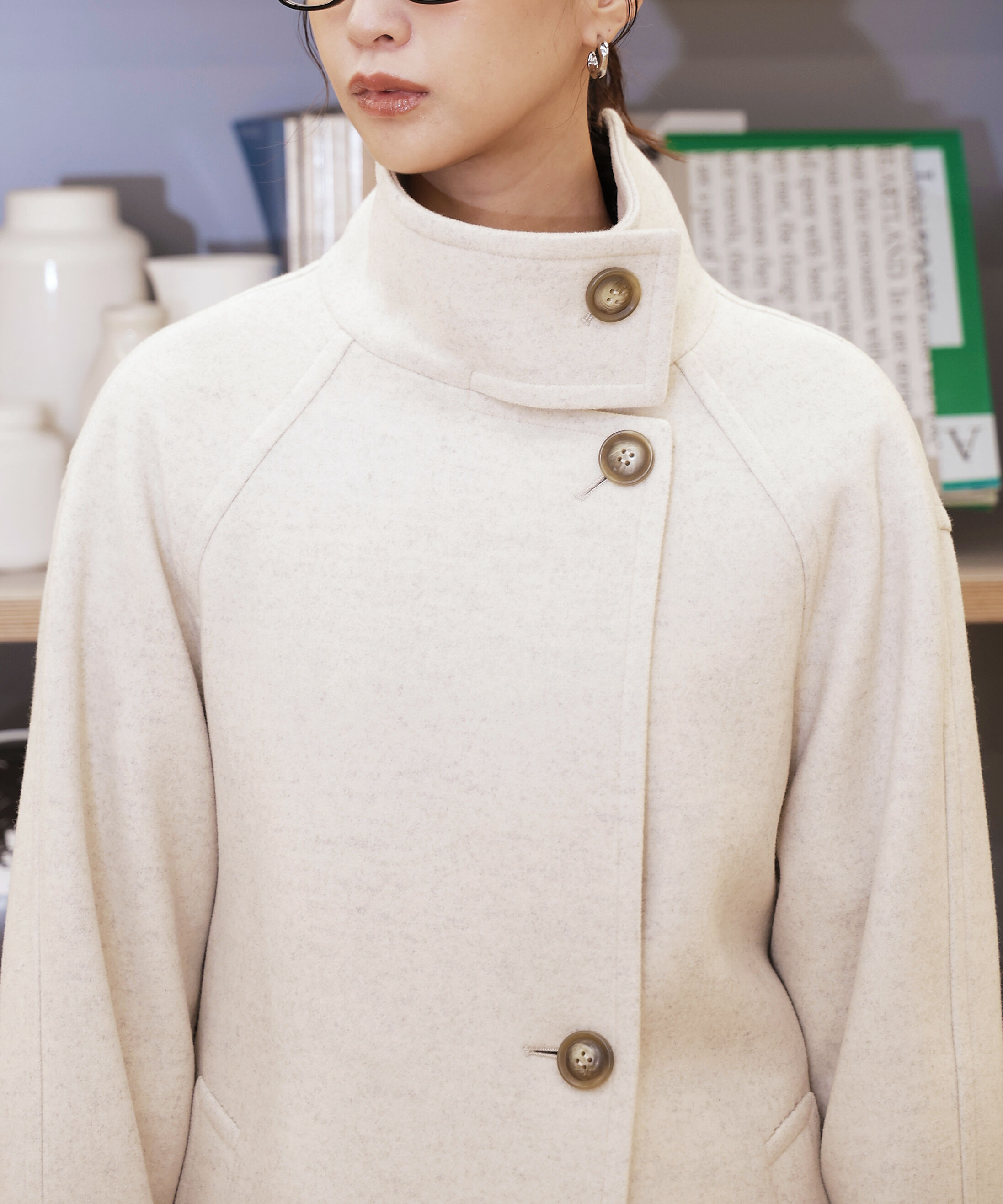  「[累計販売5000枚！選べる4色]スタンドカラーメルトンロングコート」|その他|